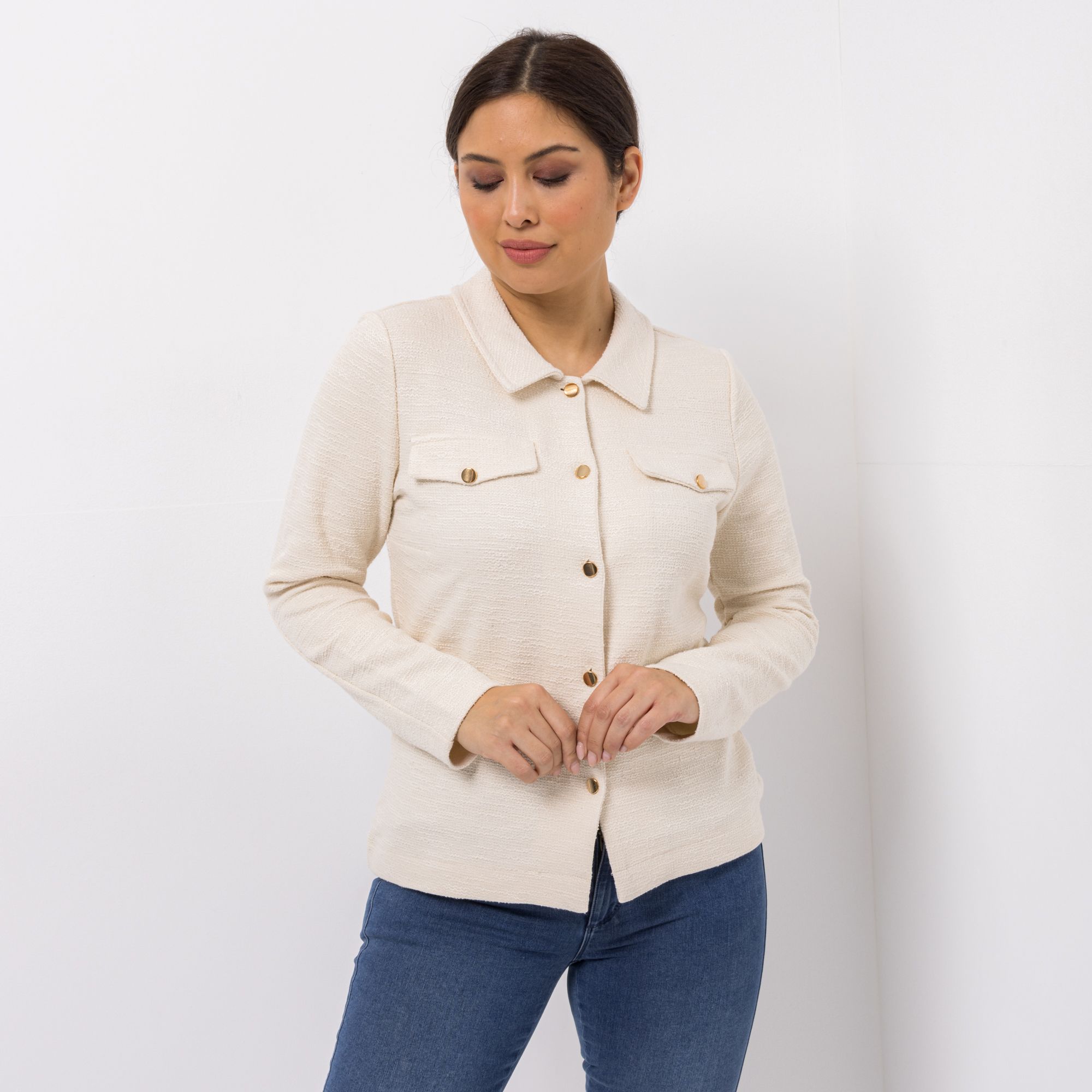 VIA MILANO Blazer, 1/1-Arm Knopfleiste Reverskragen figurumspielend