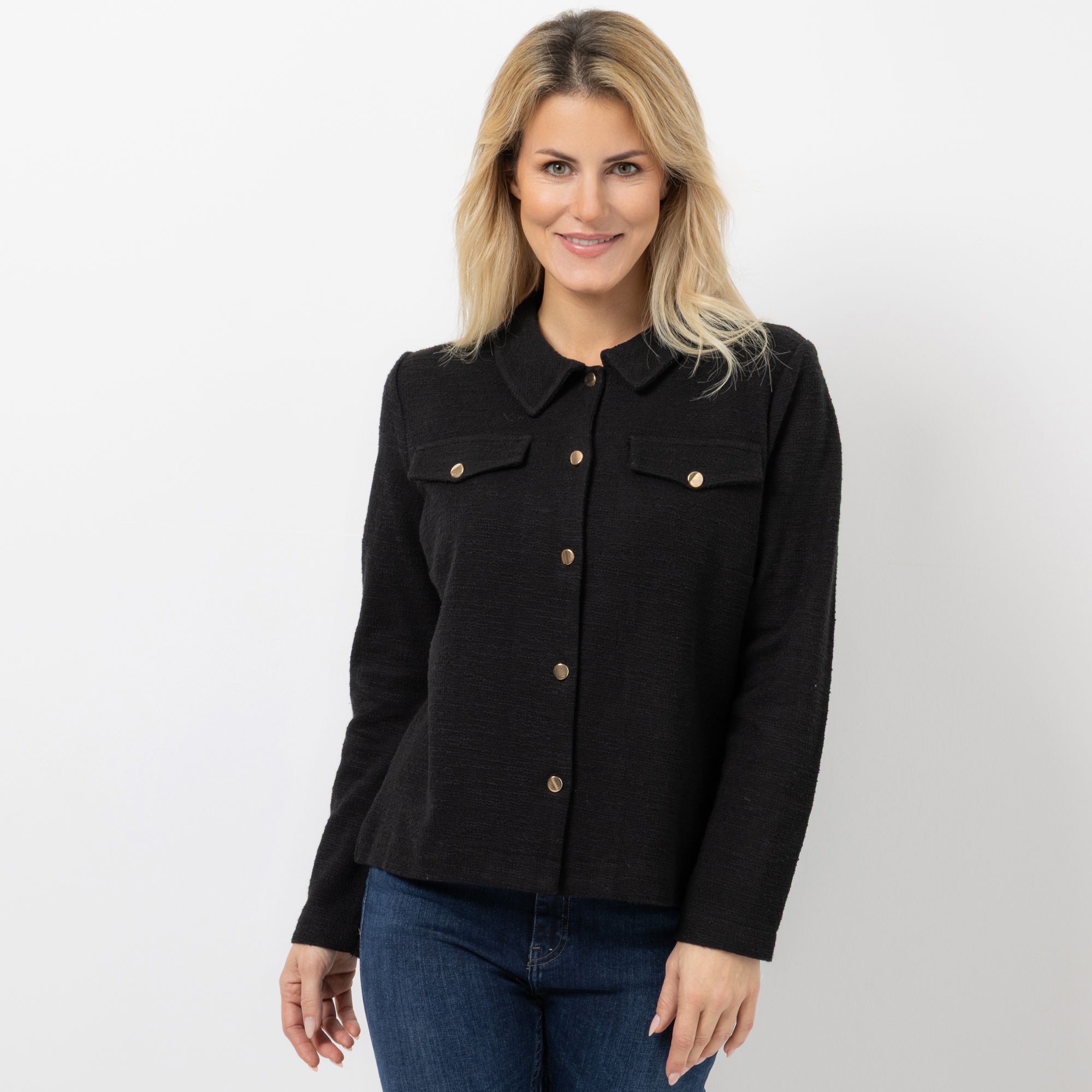 VIA MILANO Blazer, 1/1-Arm Knopfleiste Reverskragen figurumspielend