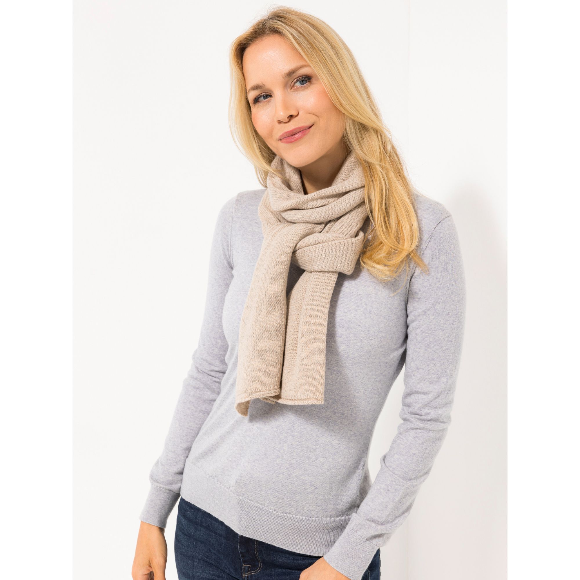 VIA MILANO Schal mit Rollrand 180 x 36 cm 100% Kaschmir