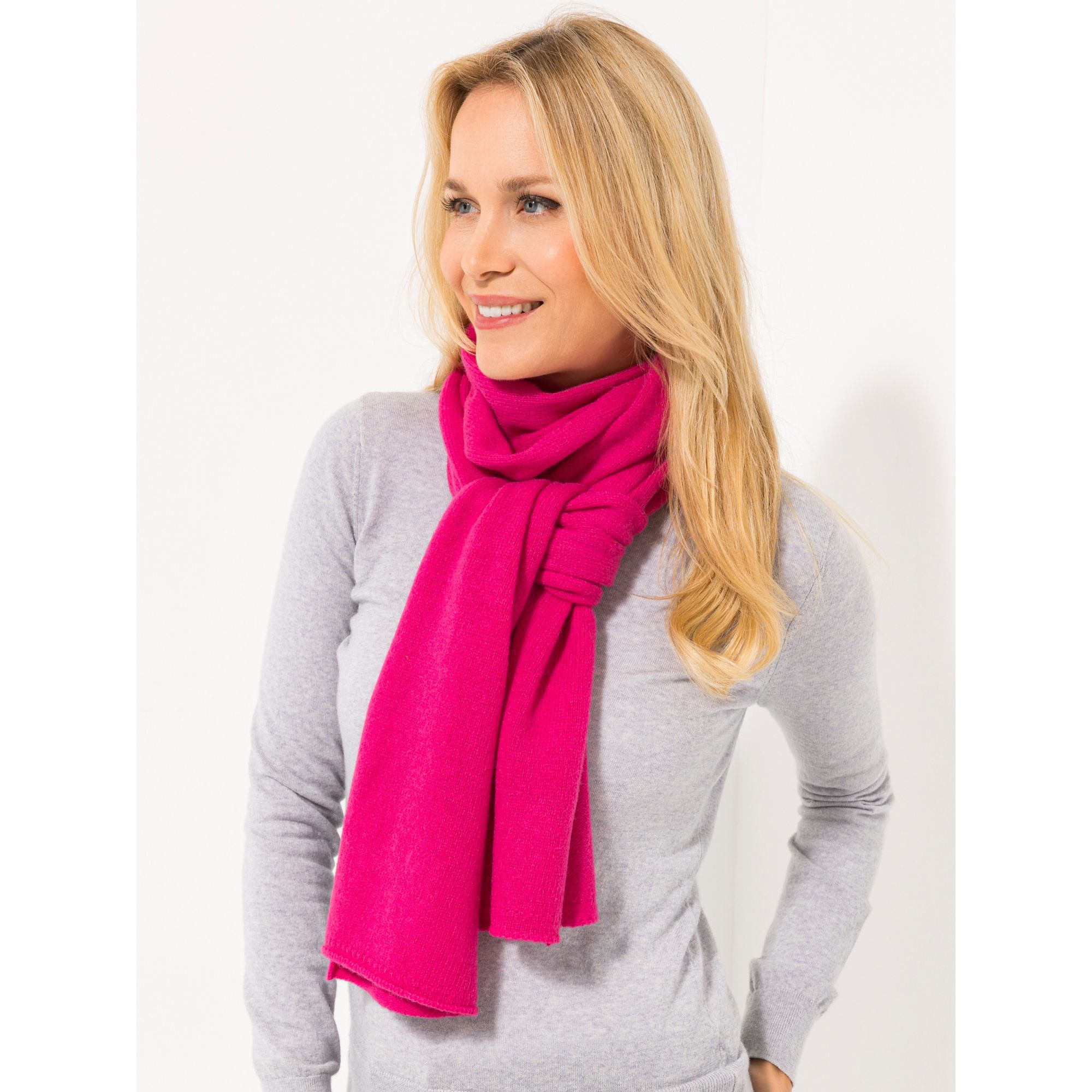 VIA MILANO Schal mit Rollrand 180 x 36 cm 100% Kaschmir