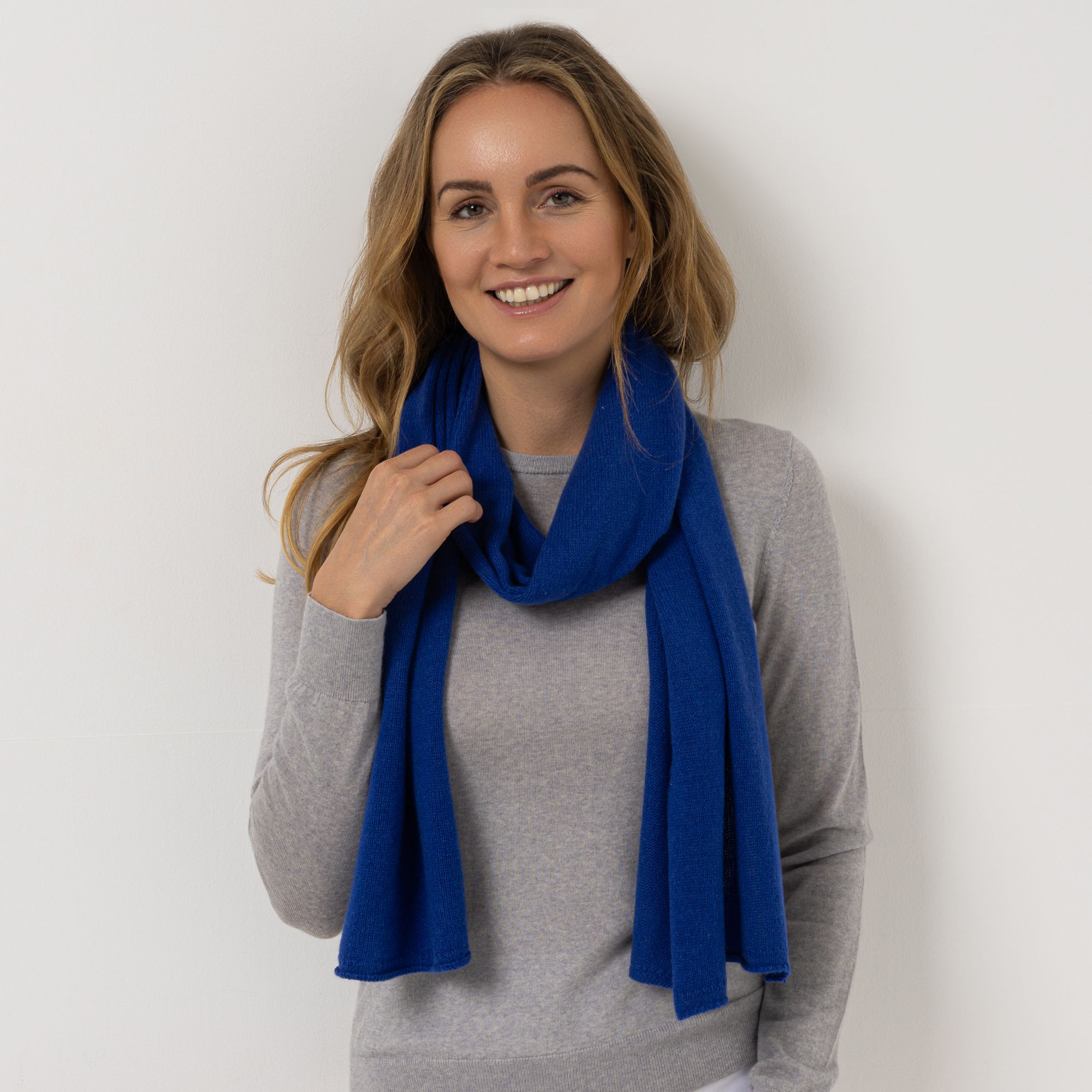 VIA MILANO Schal mit Rollrand 180 x 36 cm 100% Kaschmir