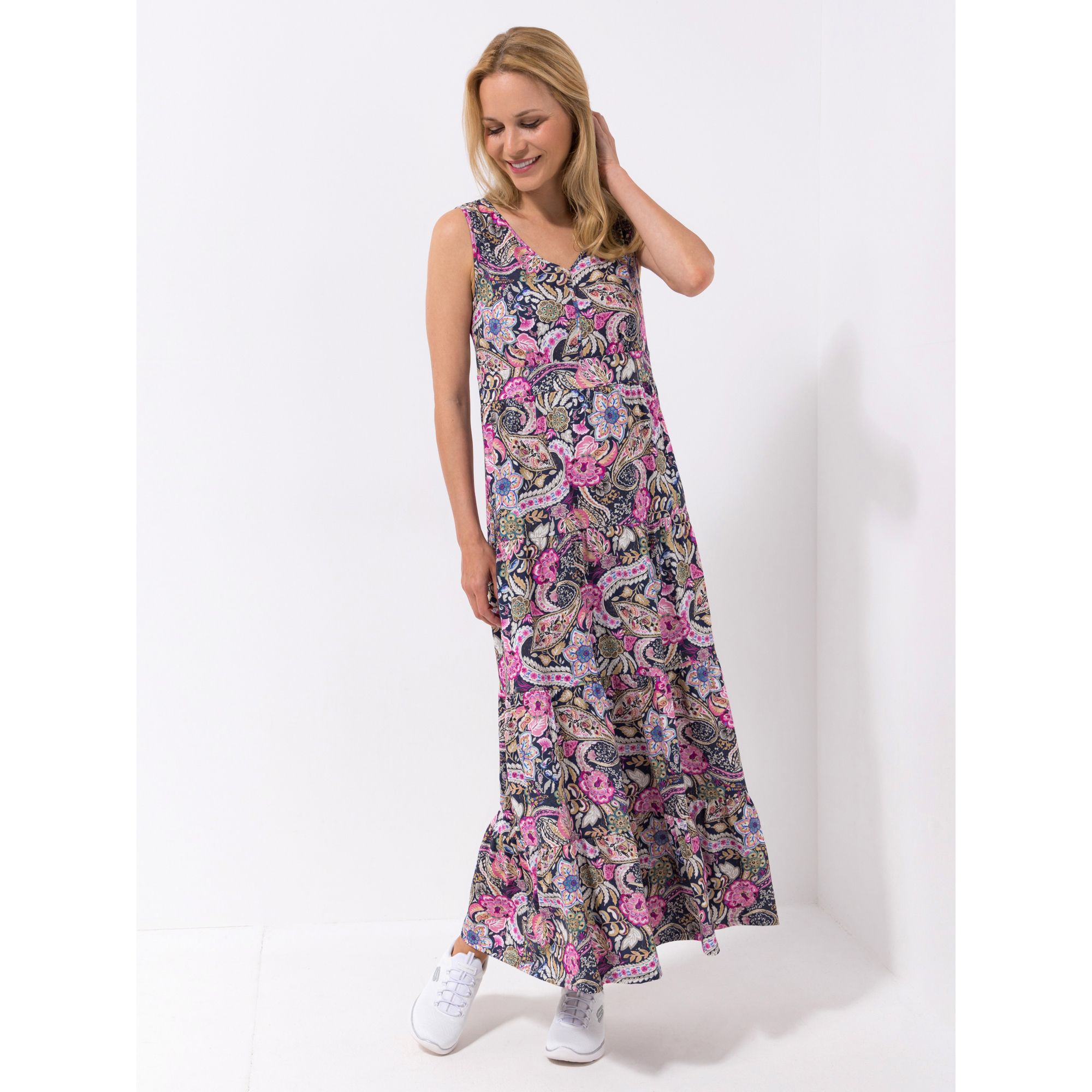 Green Cotton by Peter Hahn Kleid, ohne Arm Style Lone V-Ausschnitt