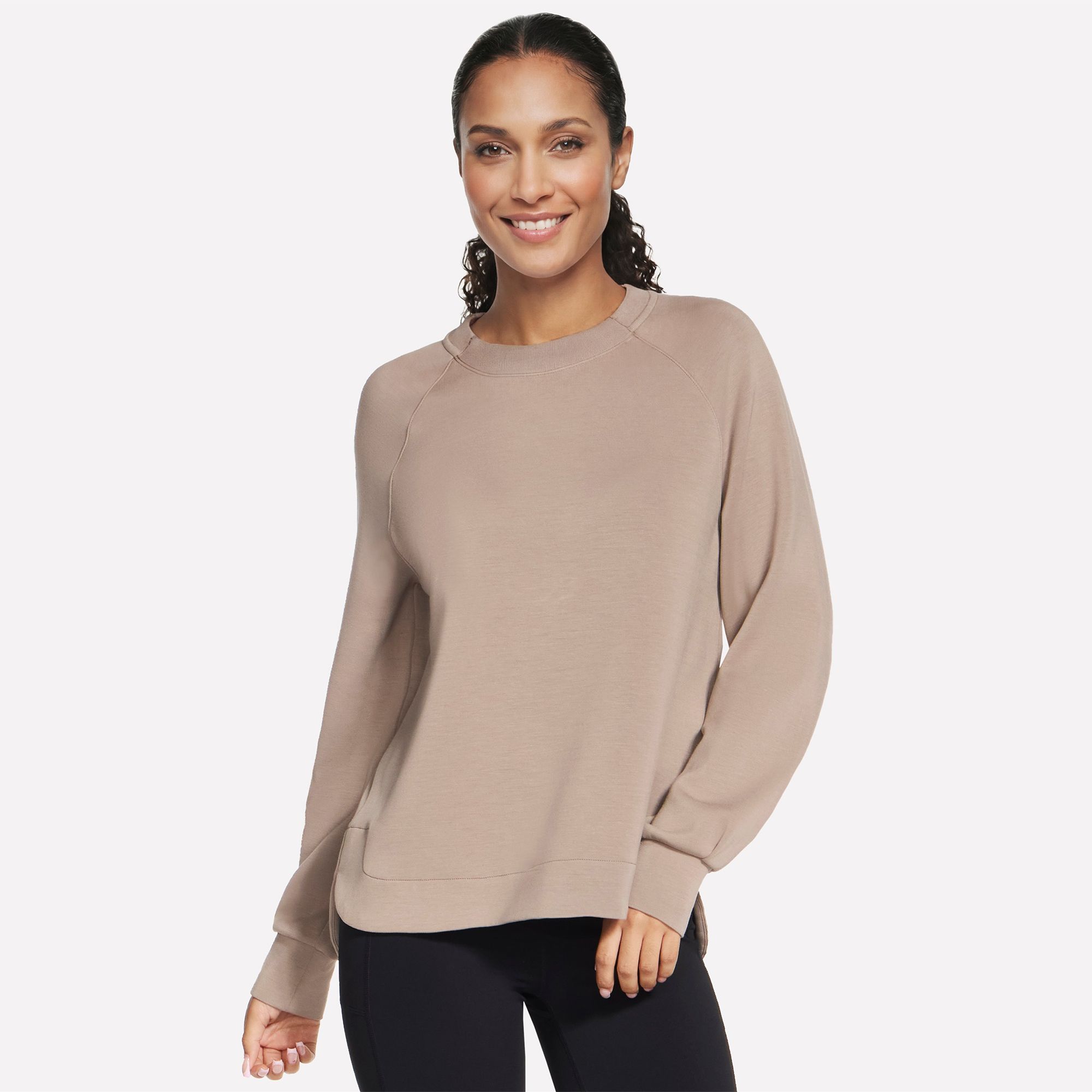 SKECHERS Damen-Sweatshirt Skechluxe Elevate 1/1-Arm Rundhalsausschnitt