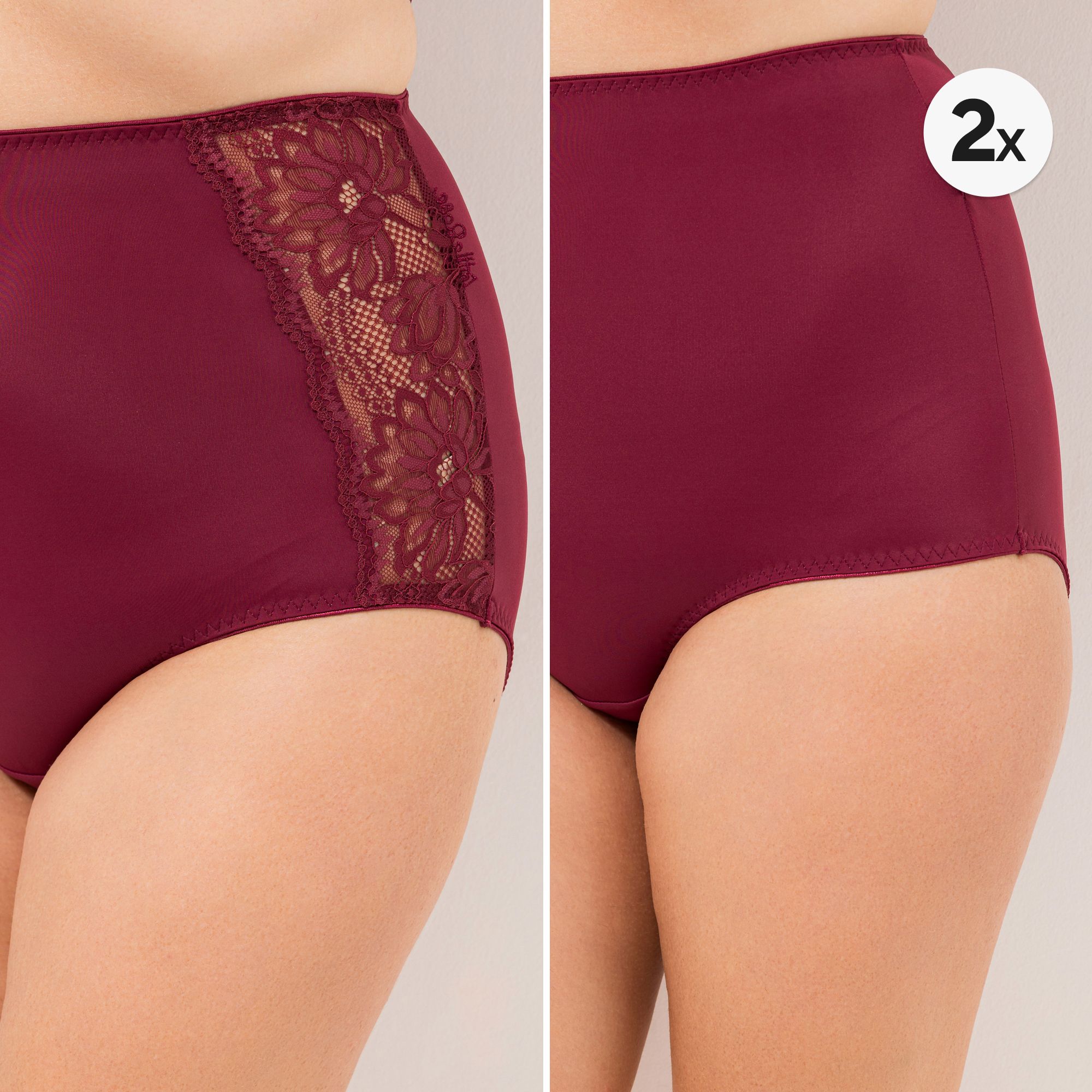 LITTLE ROSE 3 Maxislips Mikrofasermischung 2x Basic 1x Spitzenbesatz