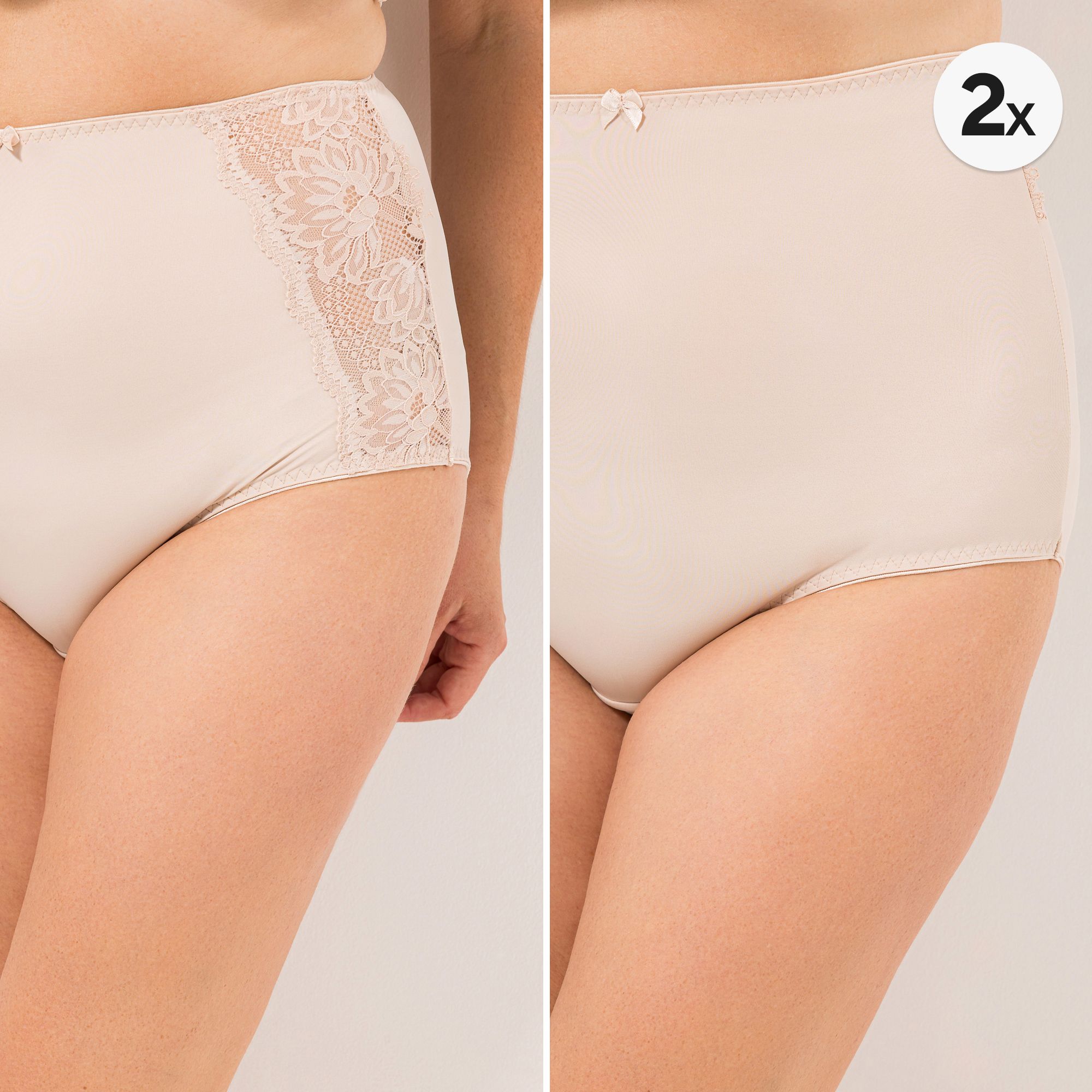 LITTLE ROSE 3 Maxislips Mikrofasermischung 2x Basic 1x Spitzenbesatz