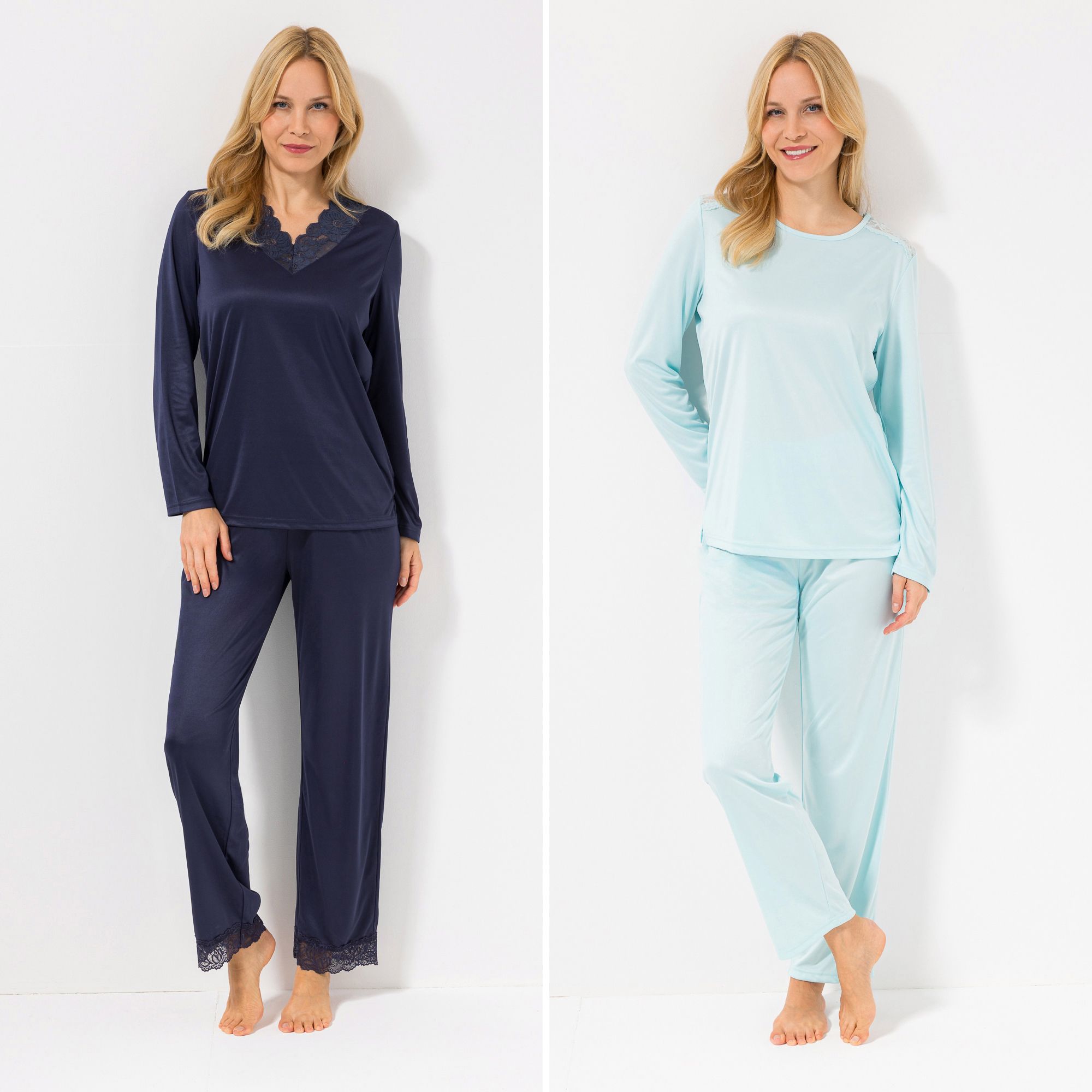 LITTLE ROSE 2 Pyjama Sets Mikrofaser 1/1-Länge Spitzendetails