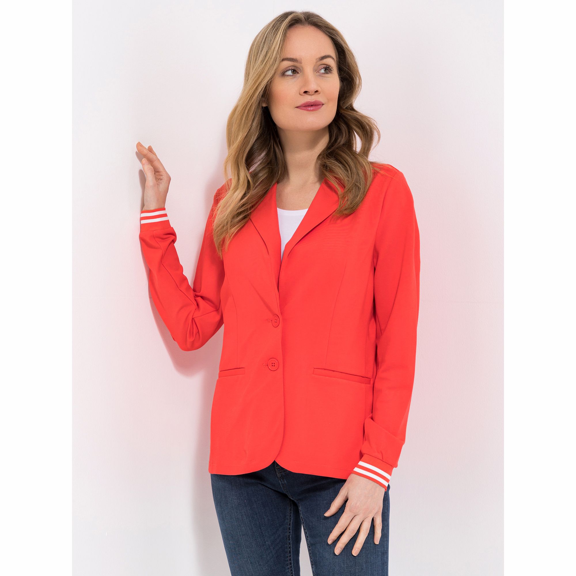 VIA MILANO Blazer, 1/1- Arm Reverskragen Rippenbündchen Leistentaschen