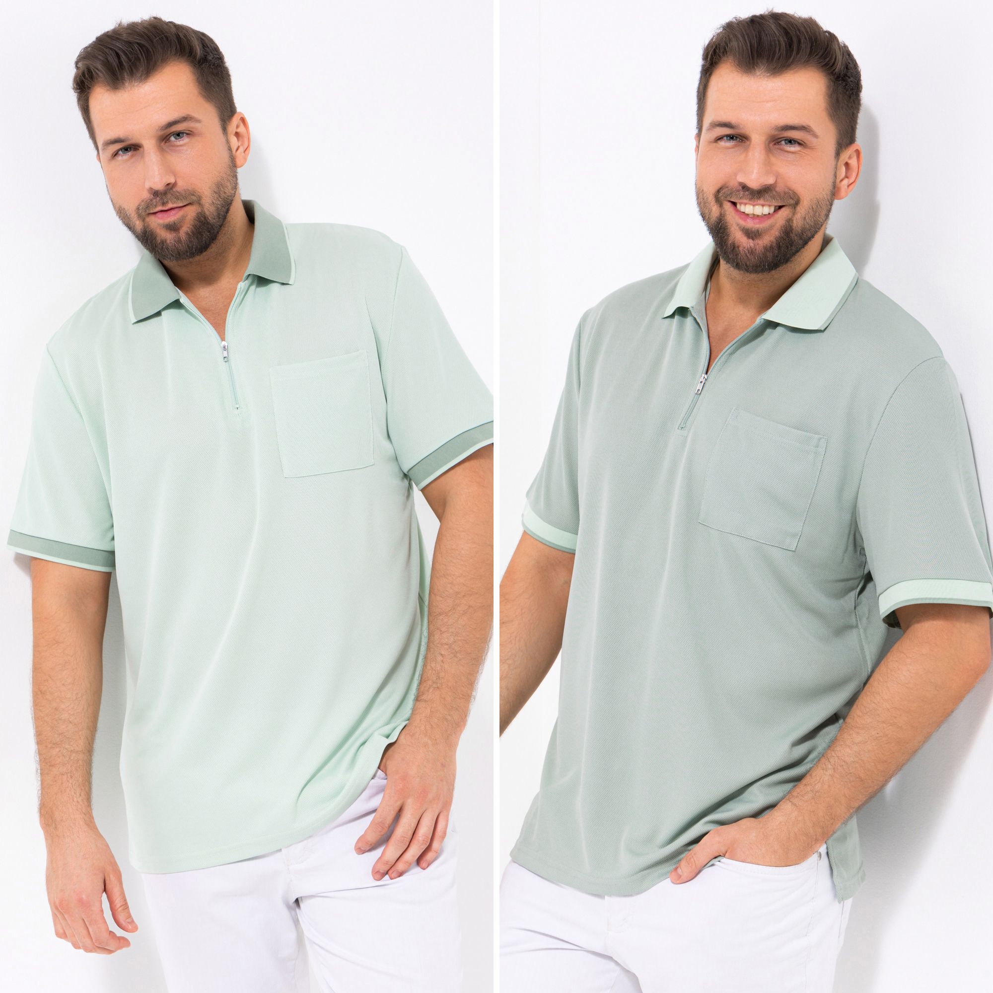 MEN'S TOUCH 2 Poloshirts Mikrofaser Brusttasche