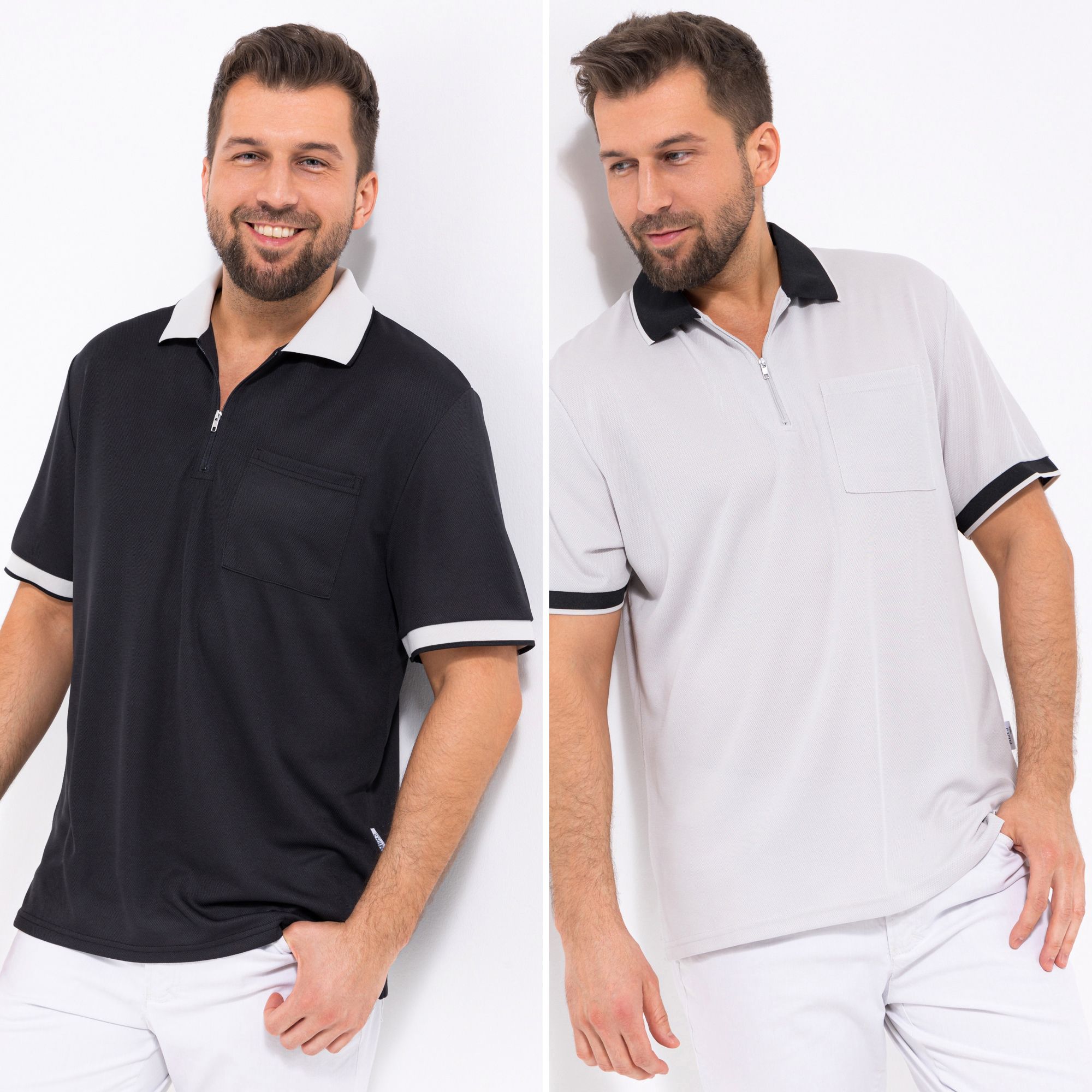 MEN'S TOUCH 2 Poloshirts Mikrofaser Brusttasche