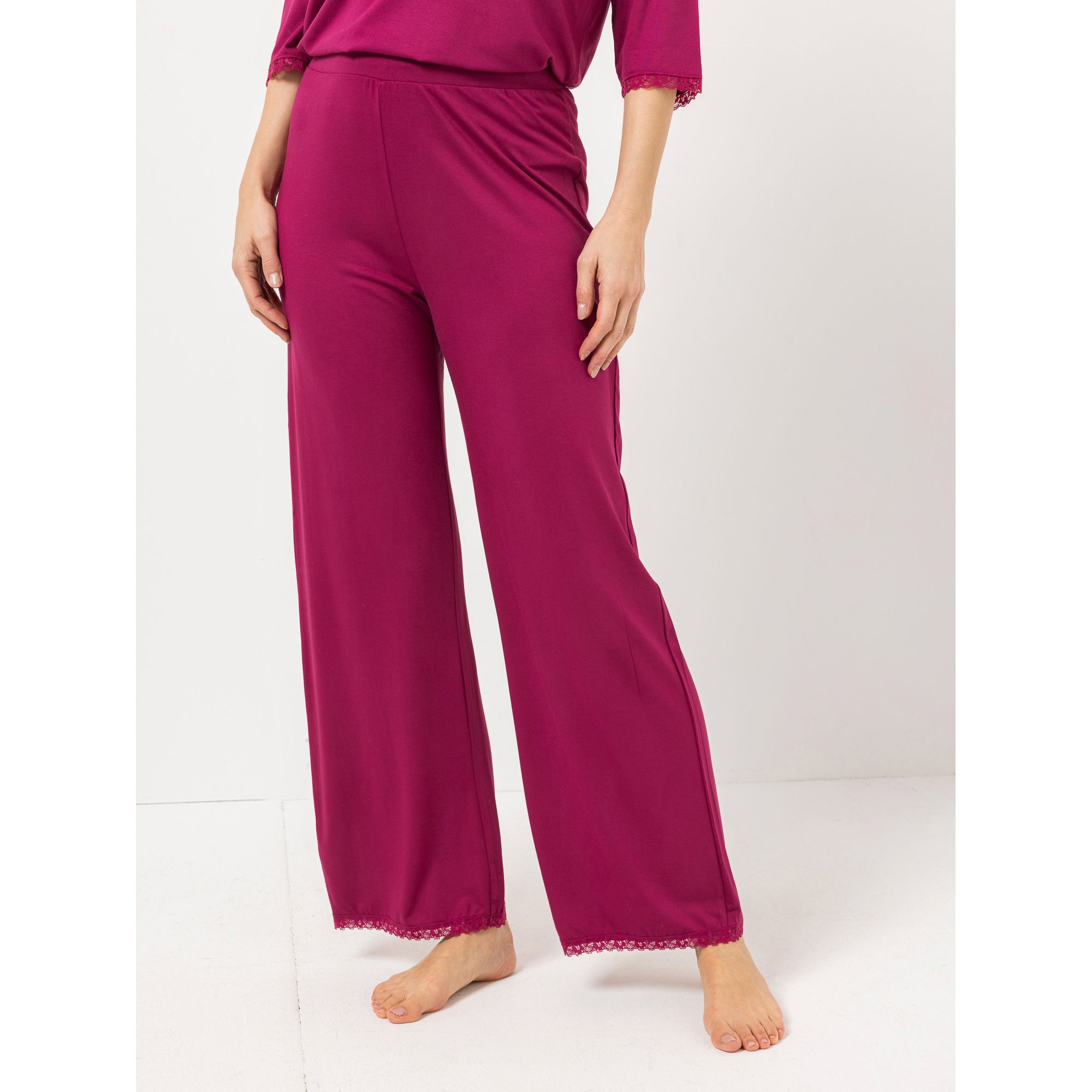 VIA MILANO Lingerie Hose Spitzendetail am Saum Rundumdehnbund