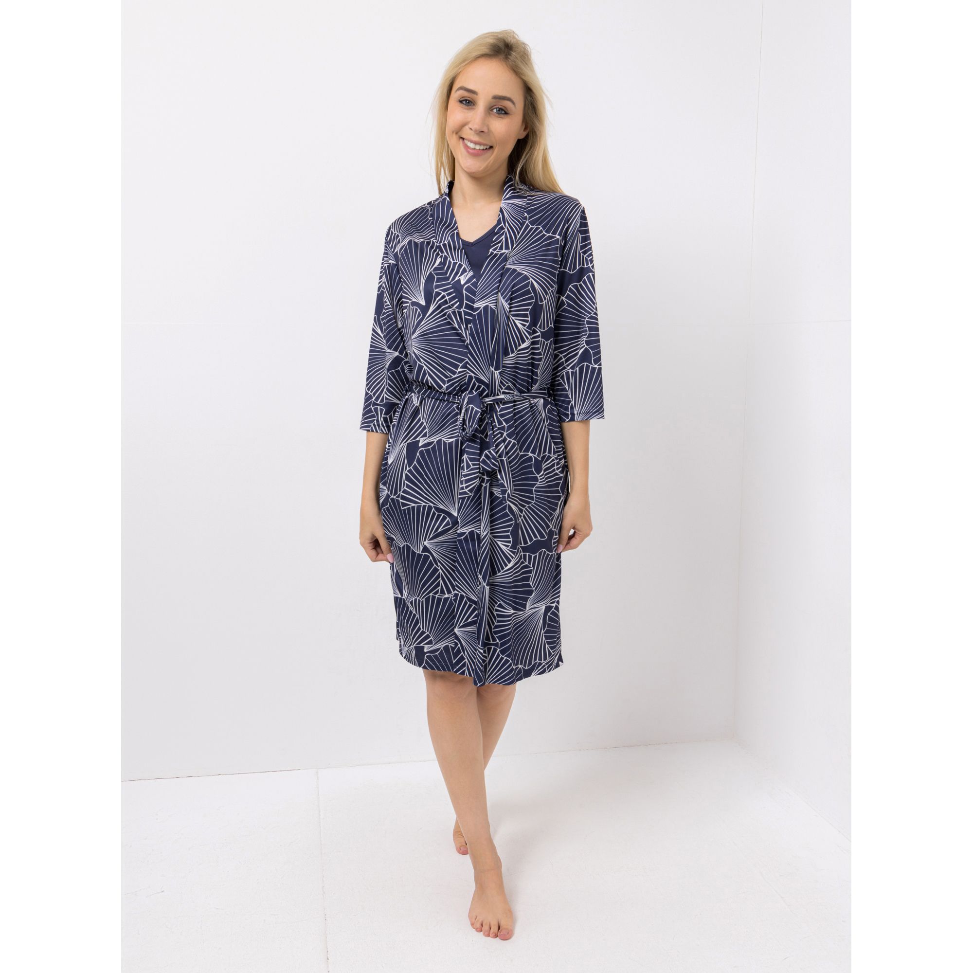 LITTLE ROSE Nachthemd Set Cardigan, 3/4-Arm Nachthemd, ohne Arm Mikrofaser