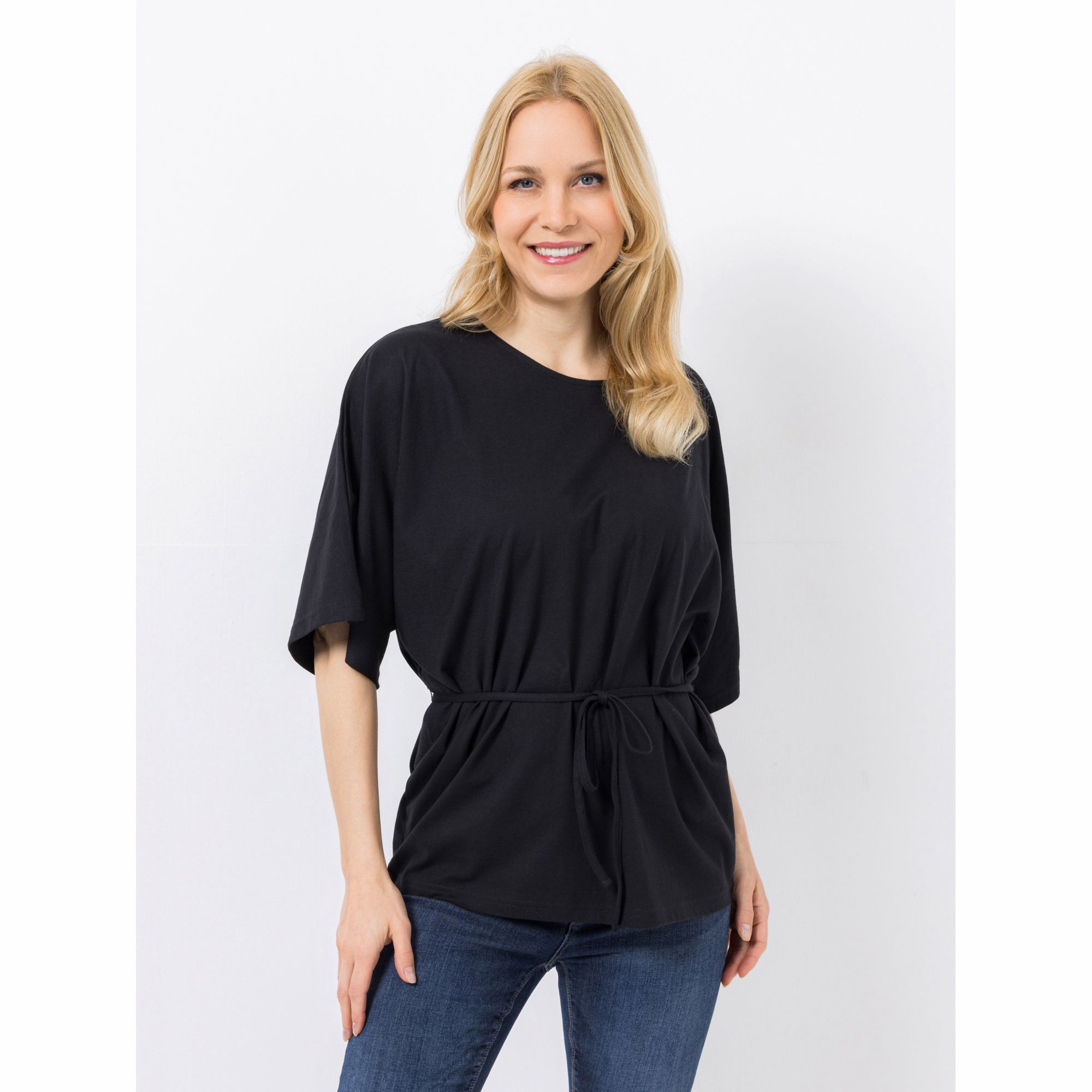 Green Cotton by Peter Hahn Shirt, 1/2-Arm Style Inge Rundhalsausschnitt