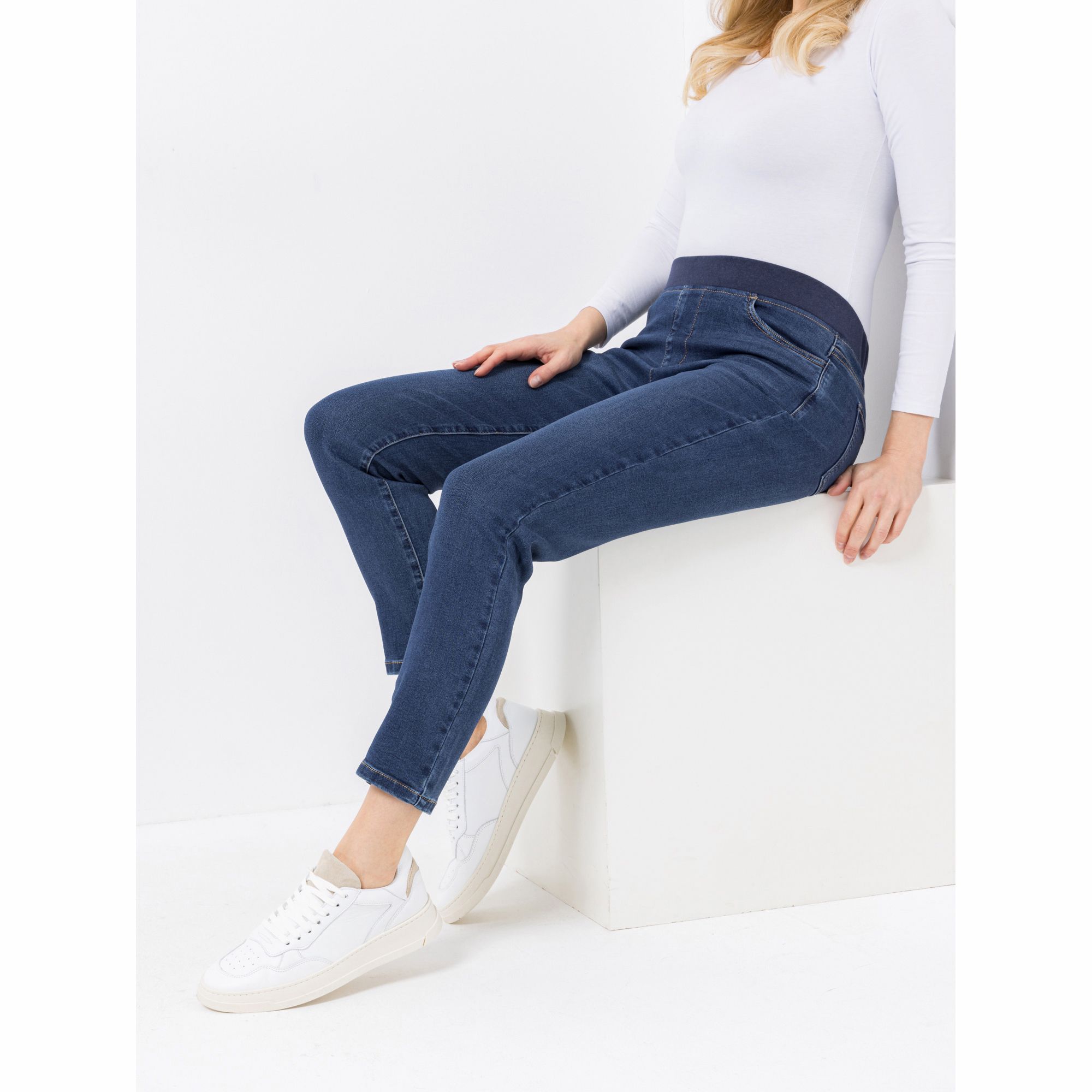 DENIM & CO Jeggings, knöchellang 5-Pocket-Style Rundumdehnbund Eingrifftaschen