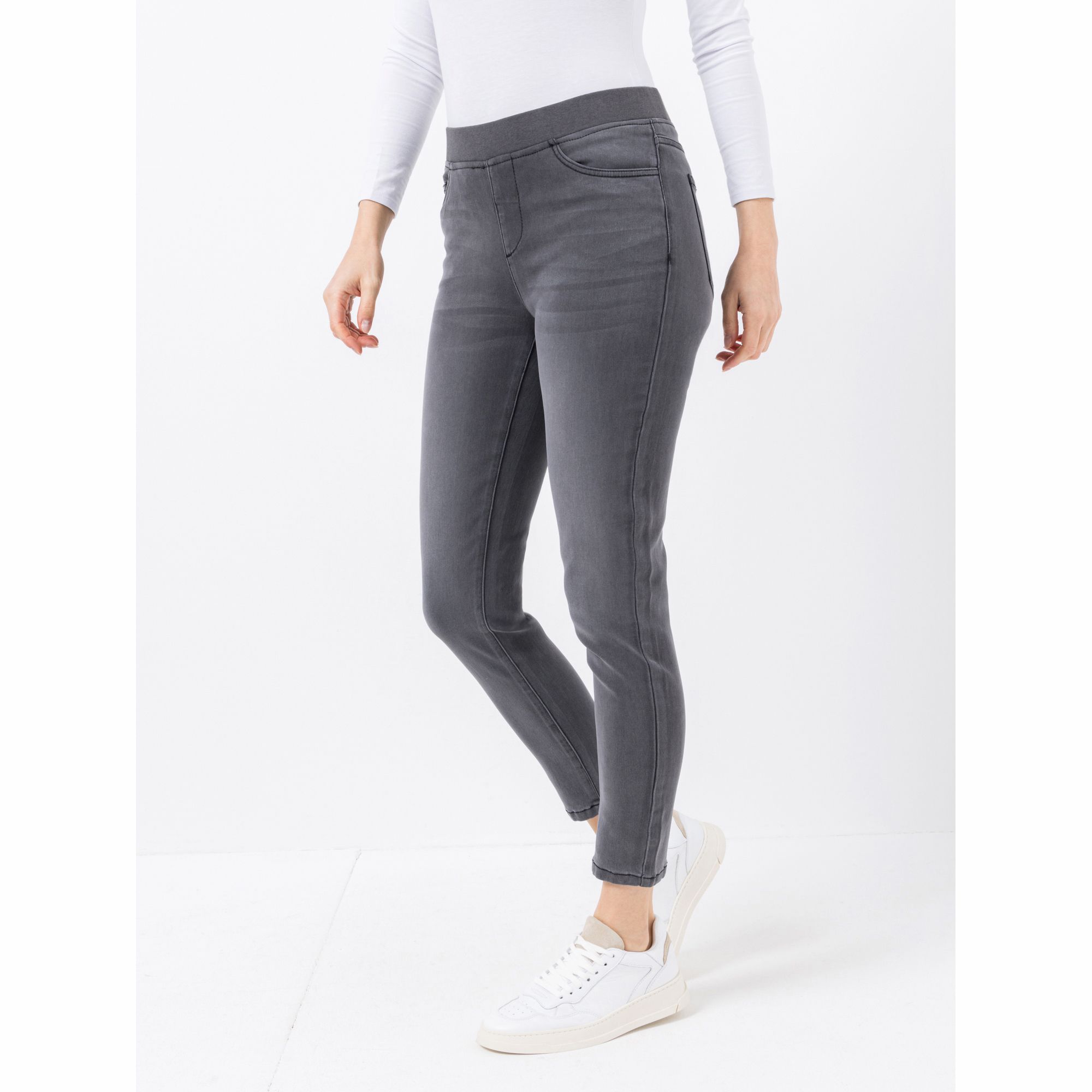 DENIM & CO Jeggings, knöchellang 5-Pocket-Style Rundumdehnbund Eingrifftaschen