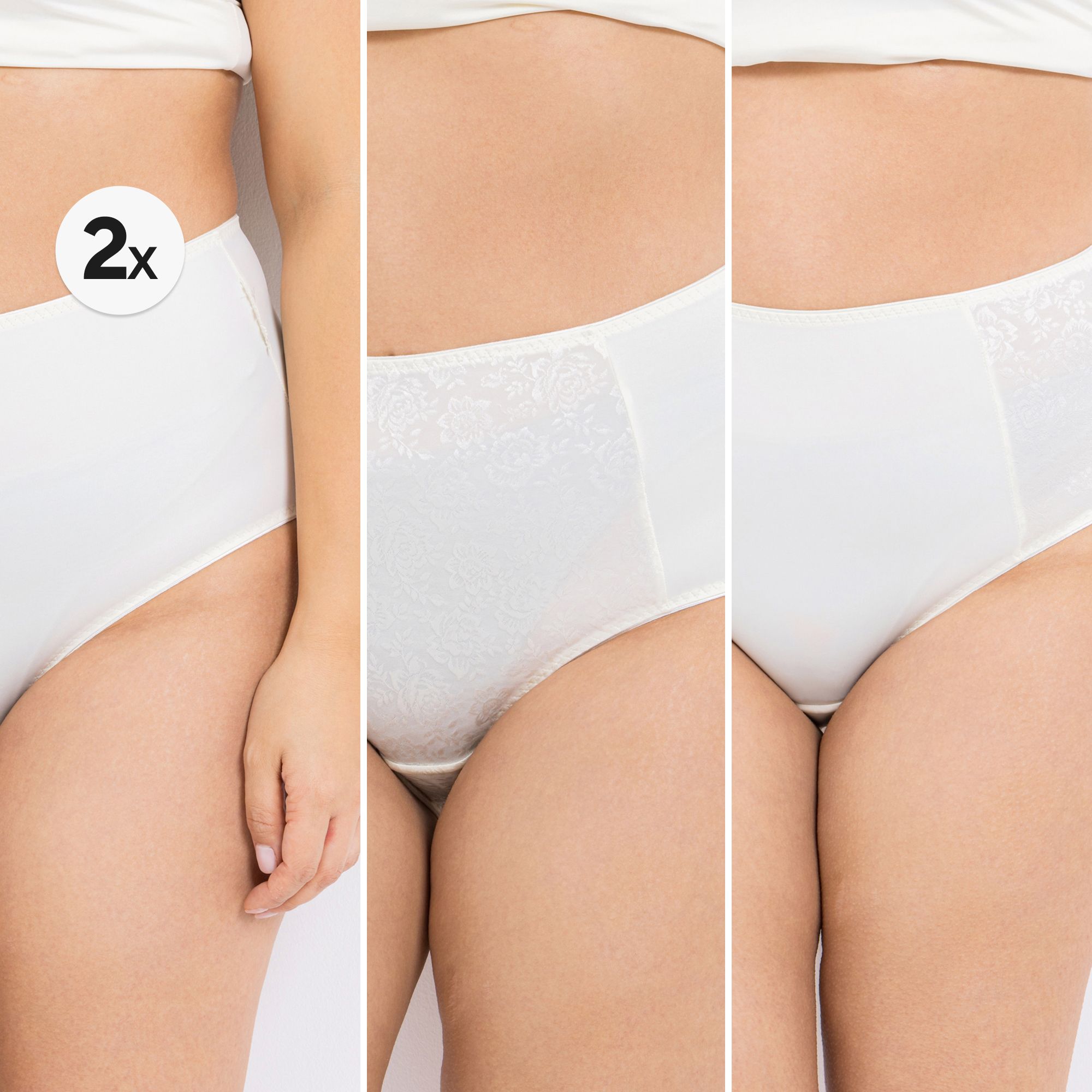 LITTLE ROSE 4 Midislips Mikrofasermischung 2 x Basic 2 x Floral Jacquard