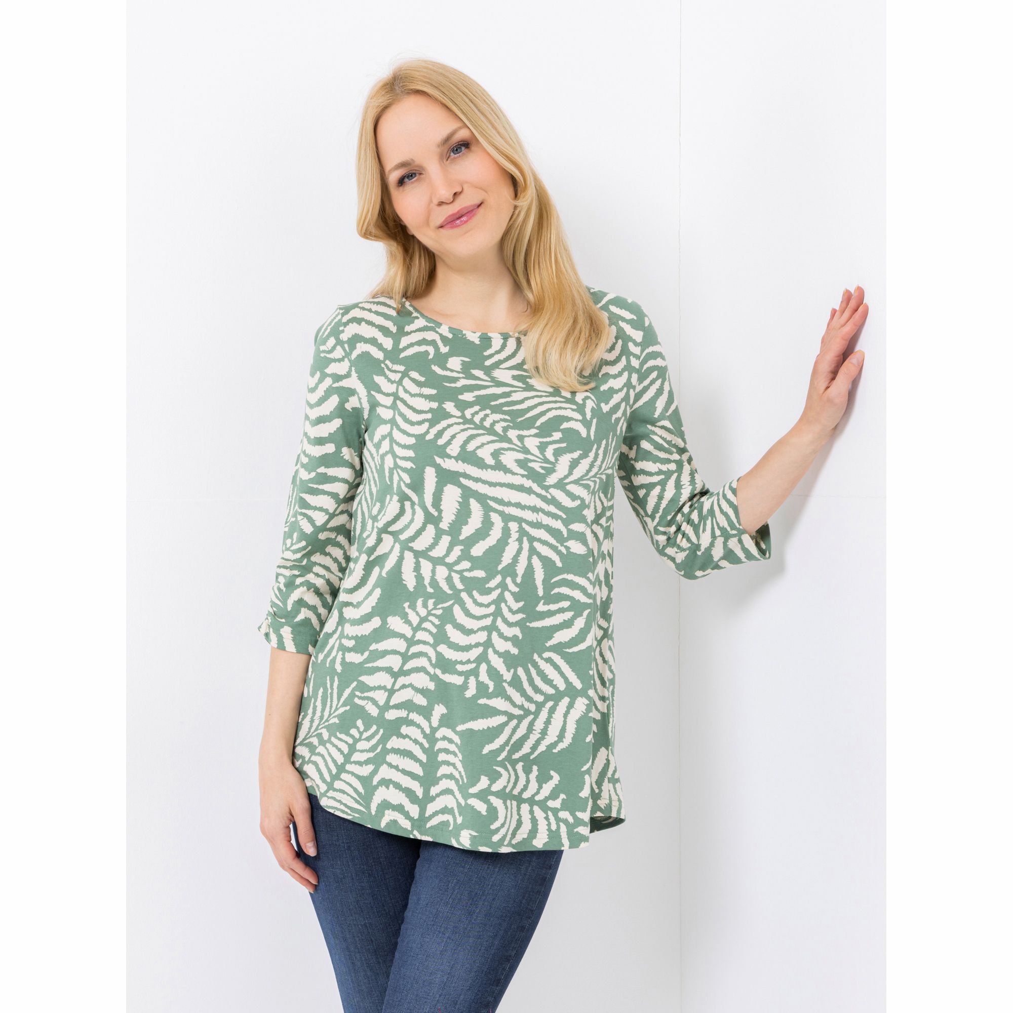 Green Cotton by Peter Hahn Longshirt, 3/4-Arm Style Filippa Rundhalsausschnitt