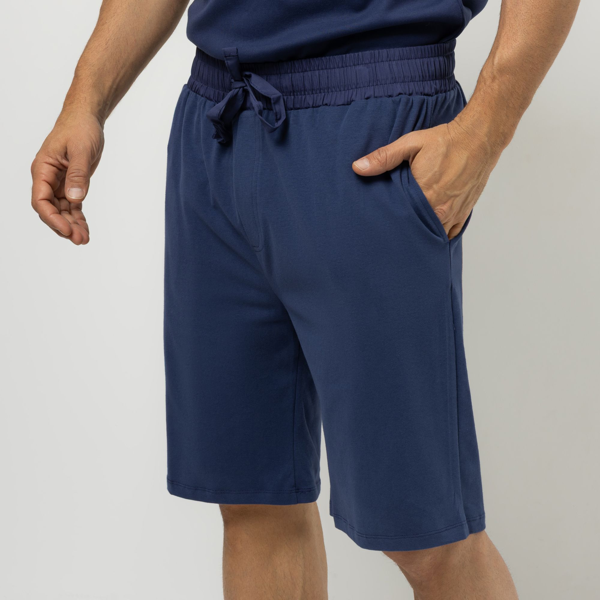 DENIM & CO. Herren-Bermuda Eingrifftaschen Kordelzug leger weit