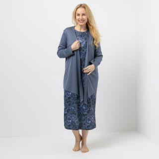 LITTLE ROSE Nachthemd & Cardigan Mikrofaser Flanell 1/1-Arm