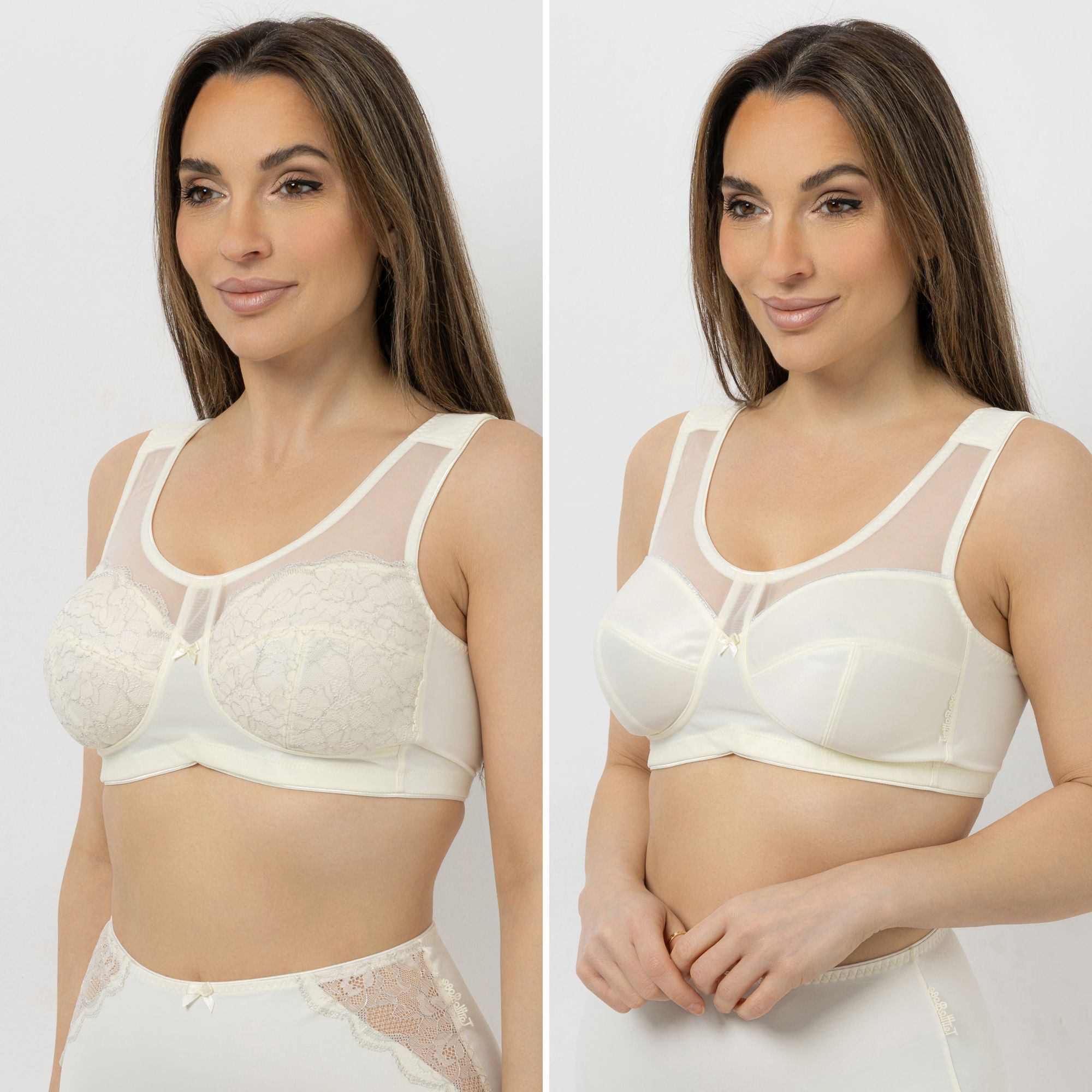 LITTLE ROSE 2 Entlastungs-BHs Mikrofasermischung Passform Lady Glanzgarn-Spitze