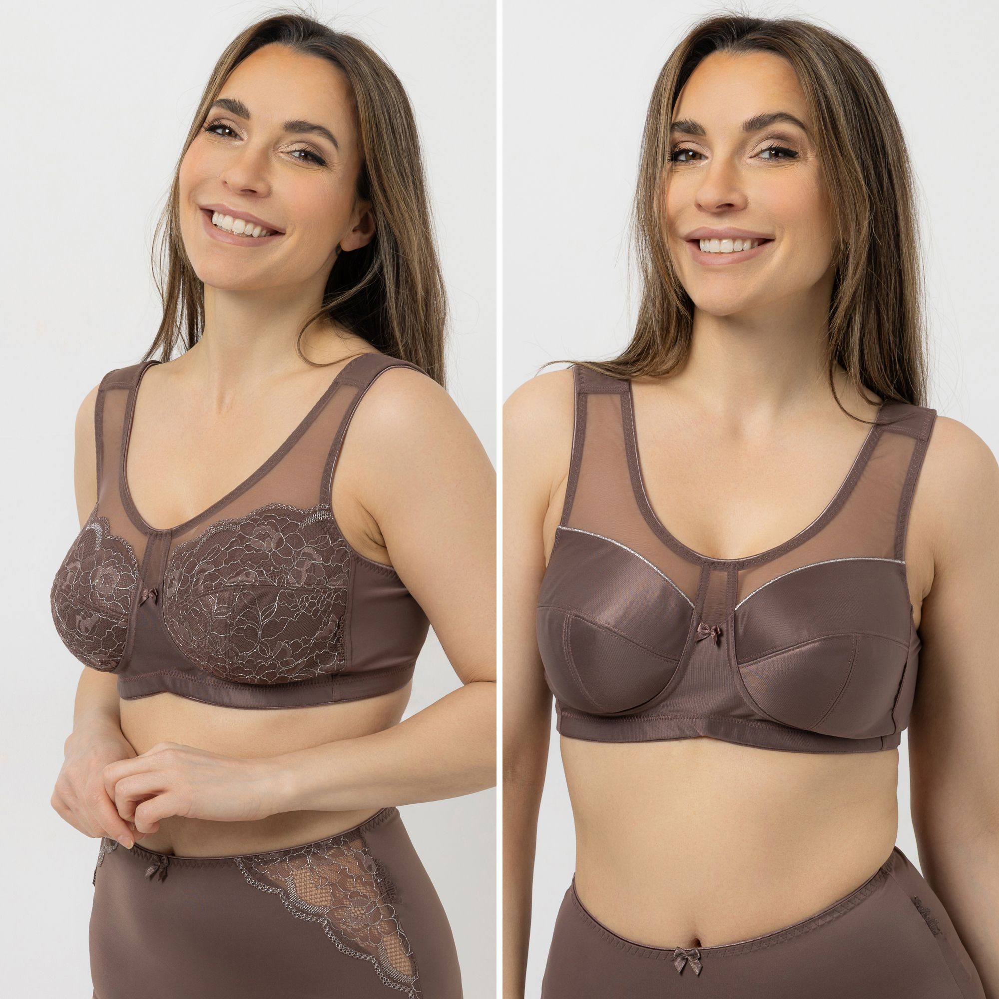 LITTLE ROSE 2 Entlastungs-BHs Mikrofasermischung Passform Lady Glanzgarn-Spitze