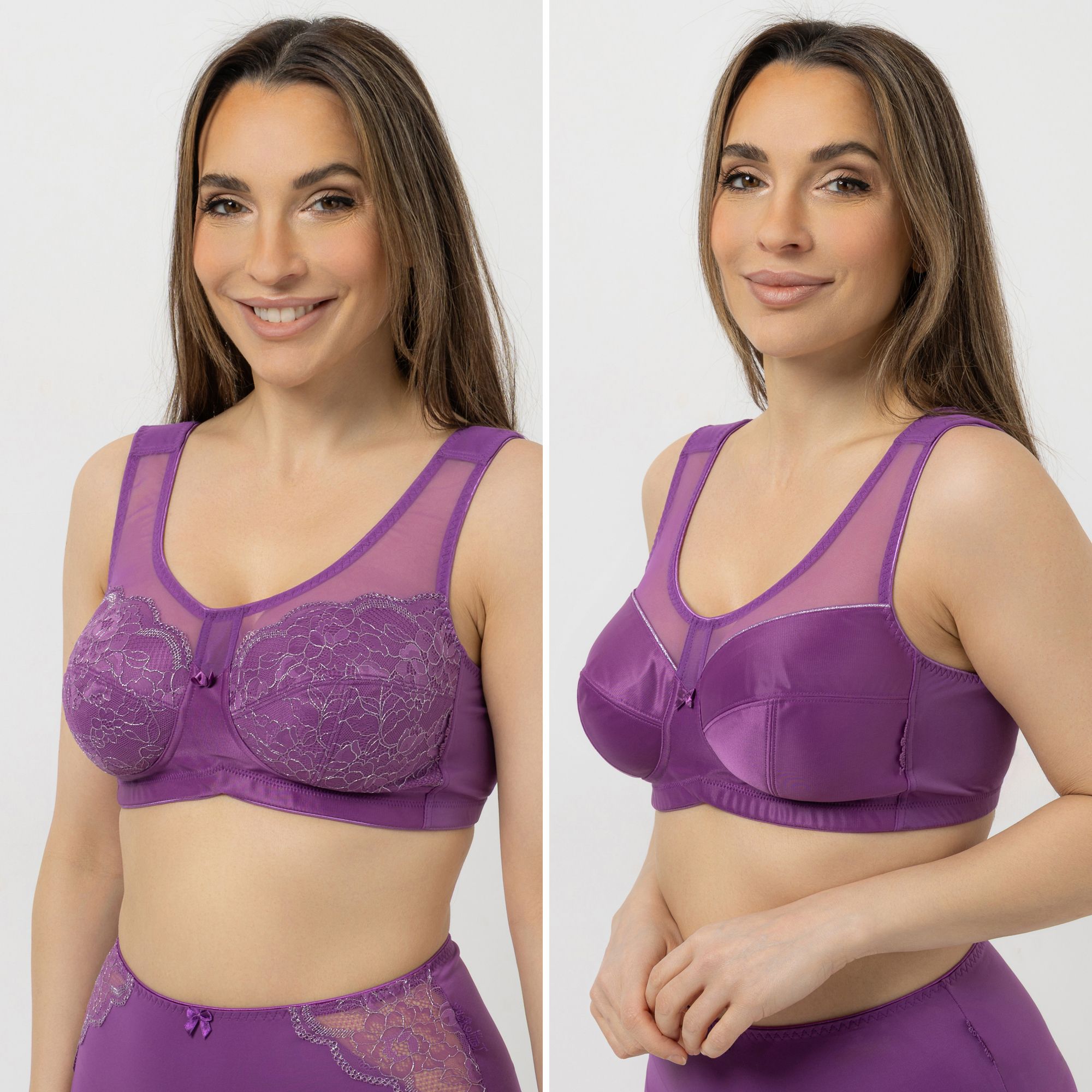 LITTLE ROSE 2 Entlastungs-BHs Mikrofasermischung Passform Lady Glanzgarn-Spitze