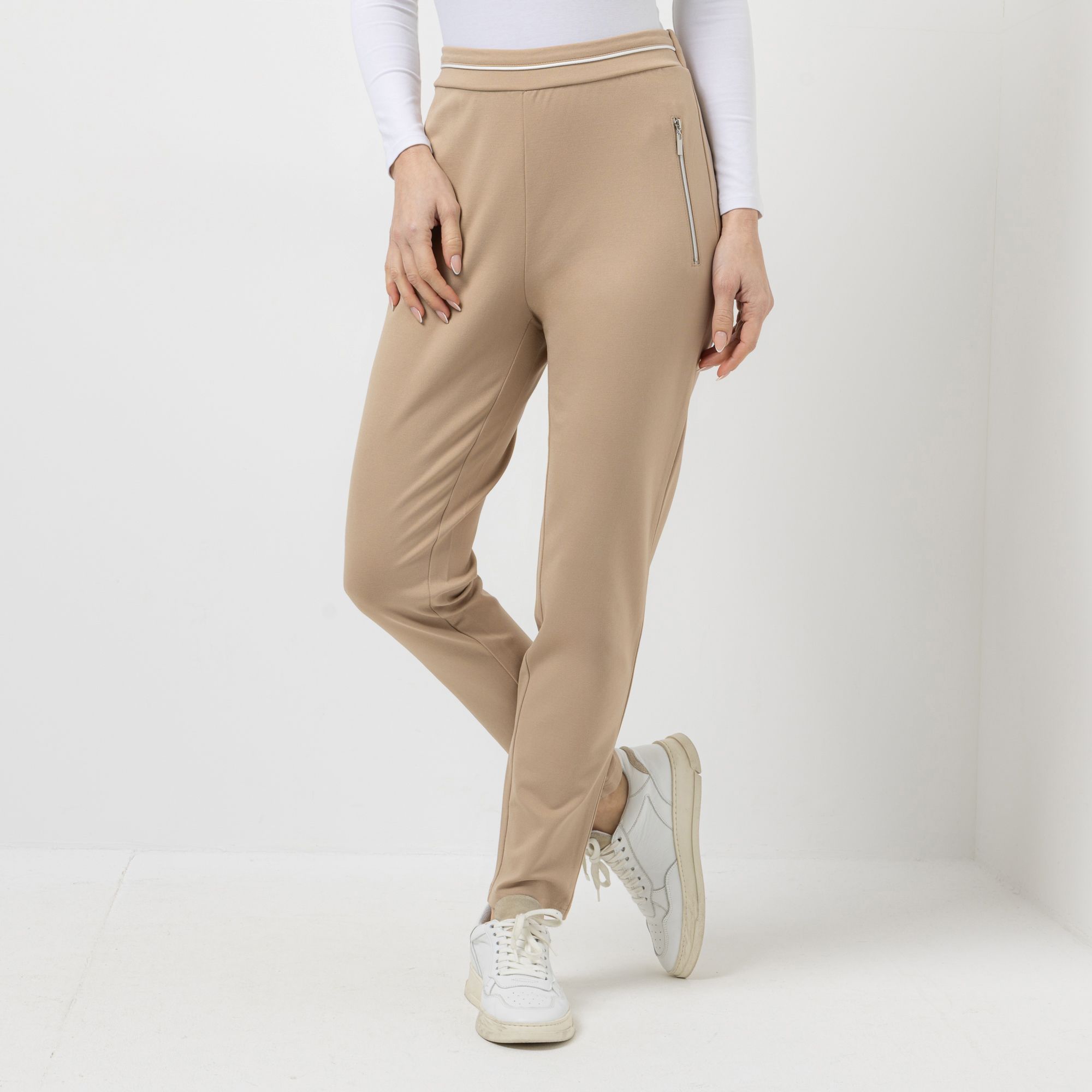 DENIM & CO. Schlupfhose Rundumdehnbund Kordelbund knöchellang