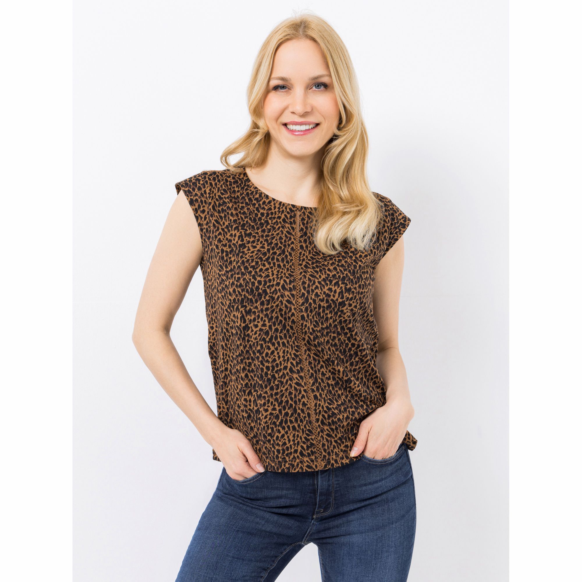 Green Cotton by Peter Hahn Shirt ohne Arm Style Anne Sofie Rundhalsausschnitt