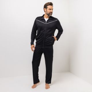 MEN'S TOUCH Hausanzug Mikrofaser Jacke und Hose mit Seitentaschen