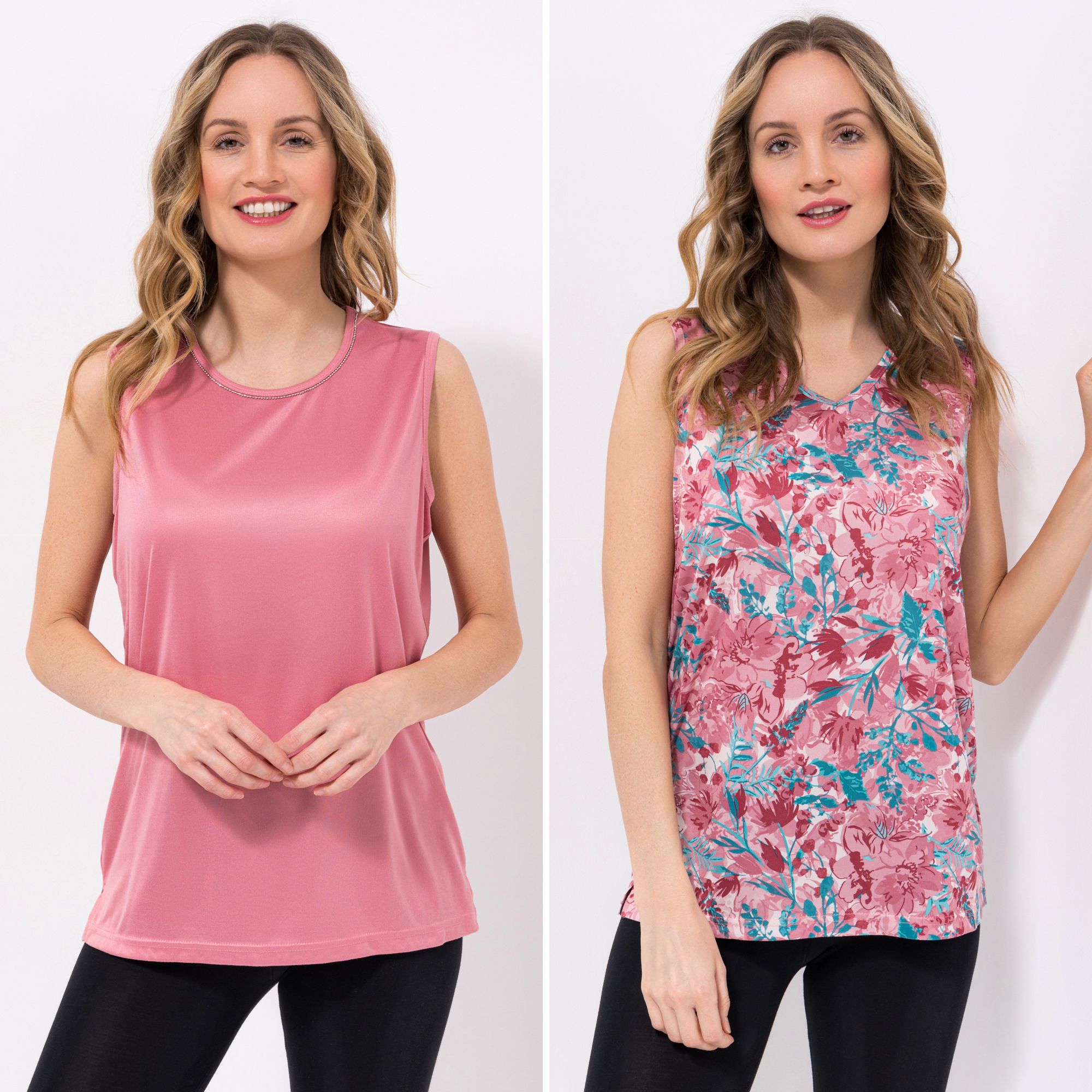 JERYMOOD HOMEWEAR 2 Tops Mikrofaser 1x bedruckt 1x Basic