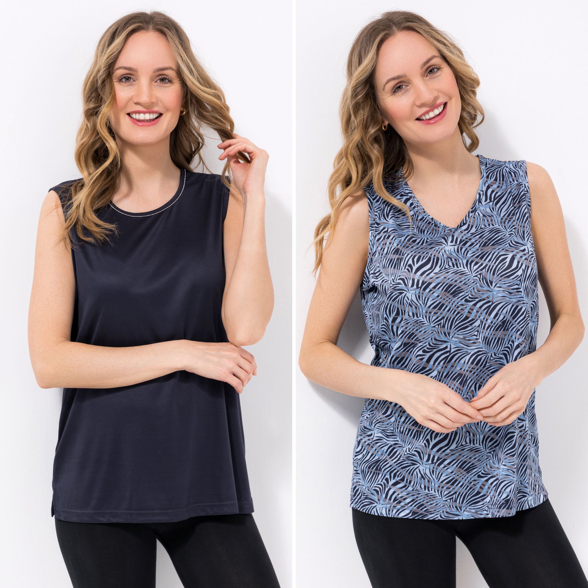 JERYMOOD HOMEWEAR 2 Tops Mikrofaser 1x bedruckt 1x Basic