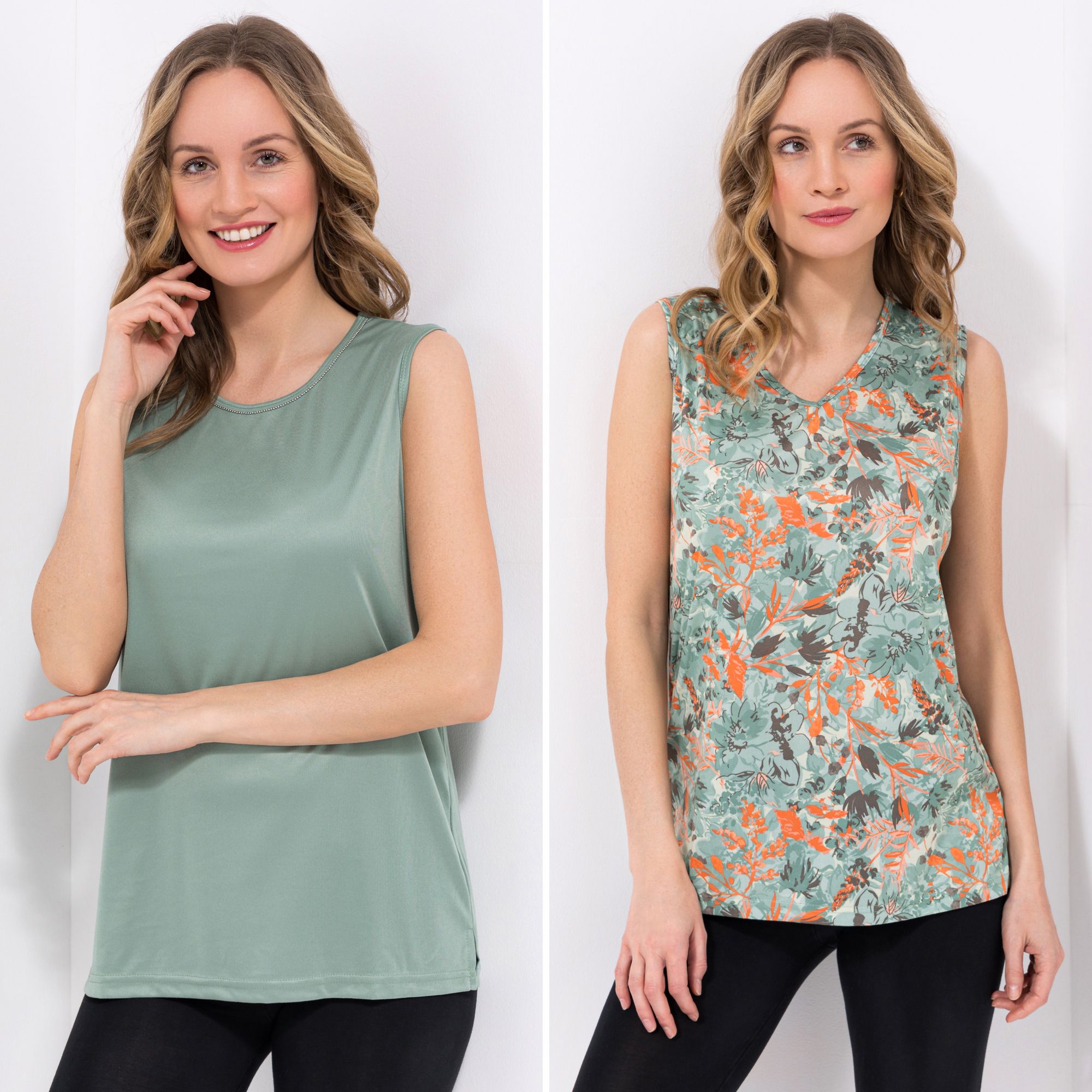 JERYMOOD HOMEWEAR 2 Tops Mikrofaser 1x bedruckt 1x Basic