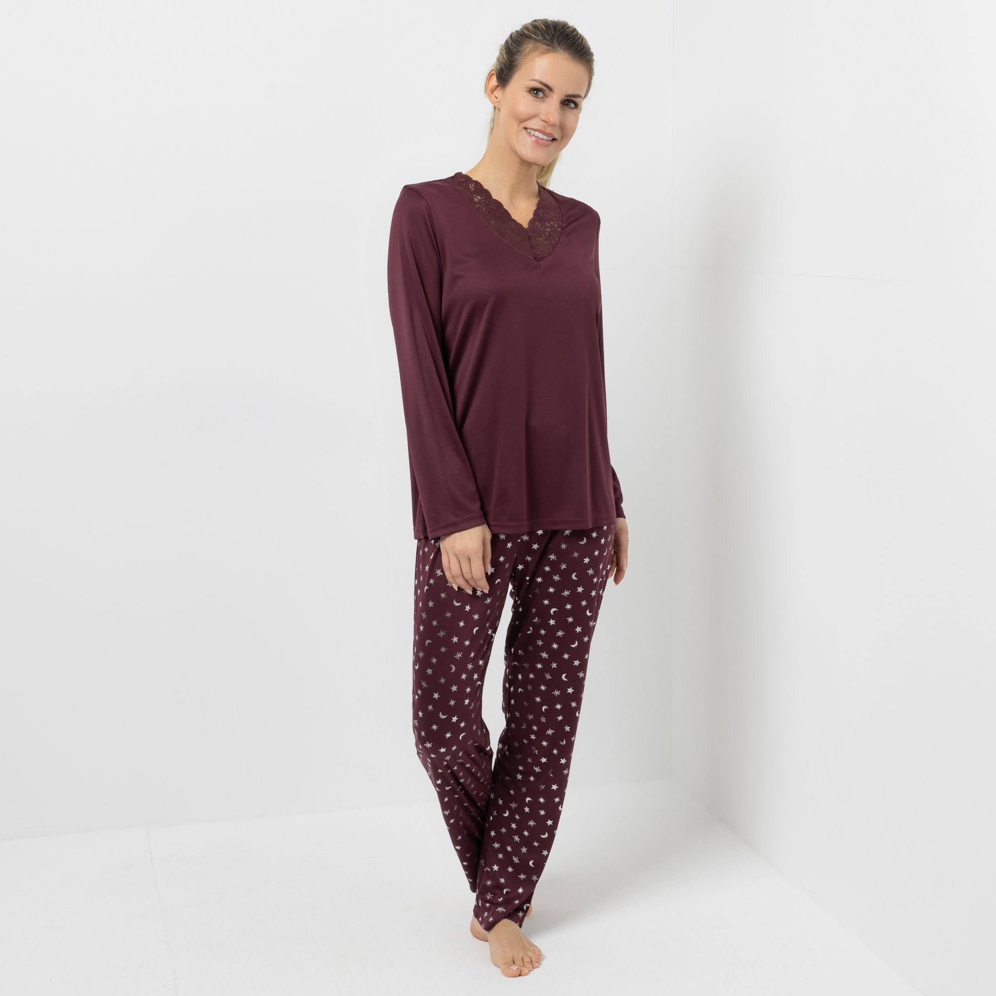 LITTLE ROSE Pyjama-Set Mikrofaser Shirt, 1/1-Arm Hose, 1/1-Länge