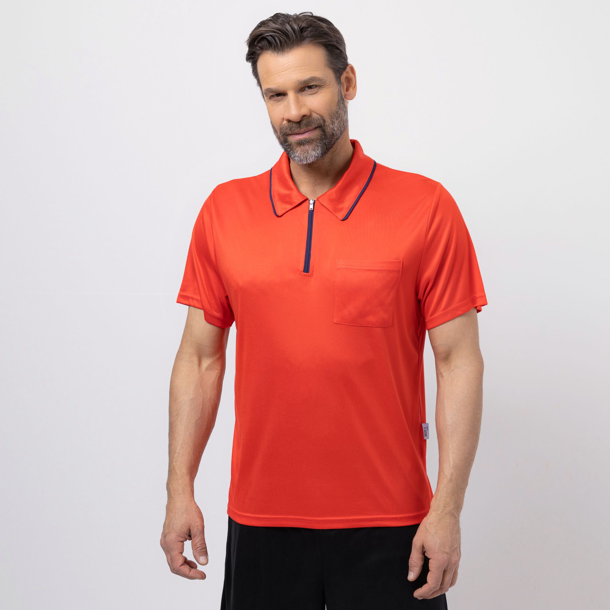 MEN'S TOUCH Polo-Shirt, 1/2-Arm Mikrofaser Seitennahtschlitze Brusttasche