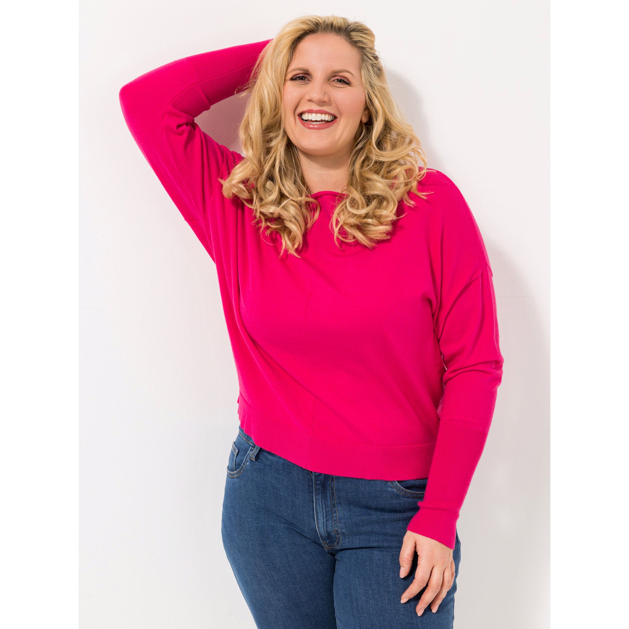 ROCK YOUR CURVES by Angelina K. Pullover 1/1-Arm U-Boot Ausschnitt