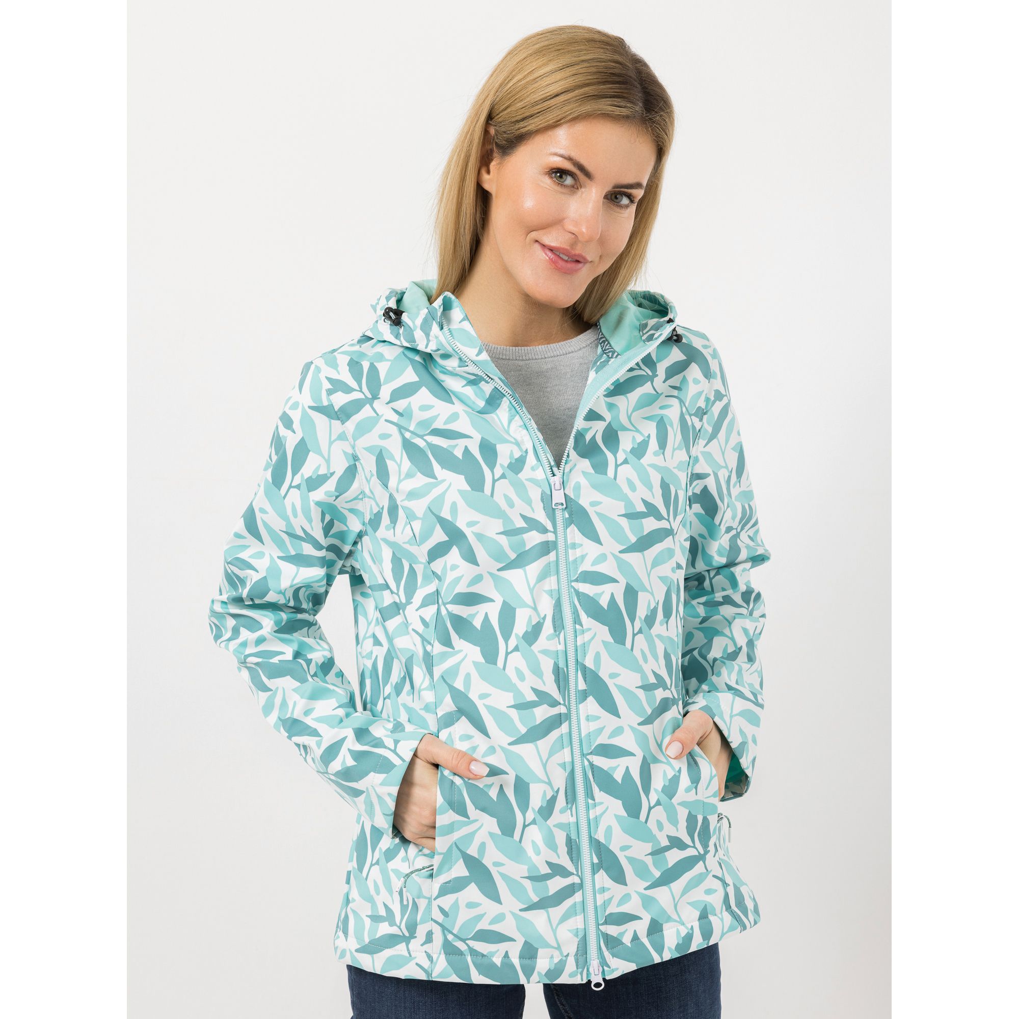 CENTIGRADE ACTIVE Softshelljacke 2-Wege-Reißverschluss Allover-Druck wasserabweisend