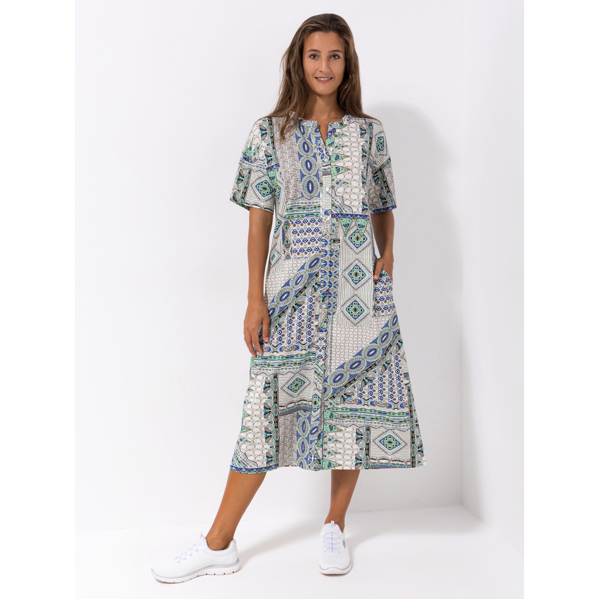 Green Cotton by Peter Kleid, 1/2-Arm Style Dorthe Knopfleiste Seitennahttaschen