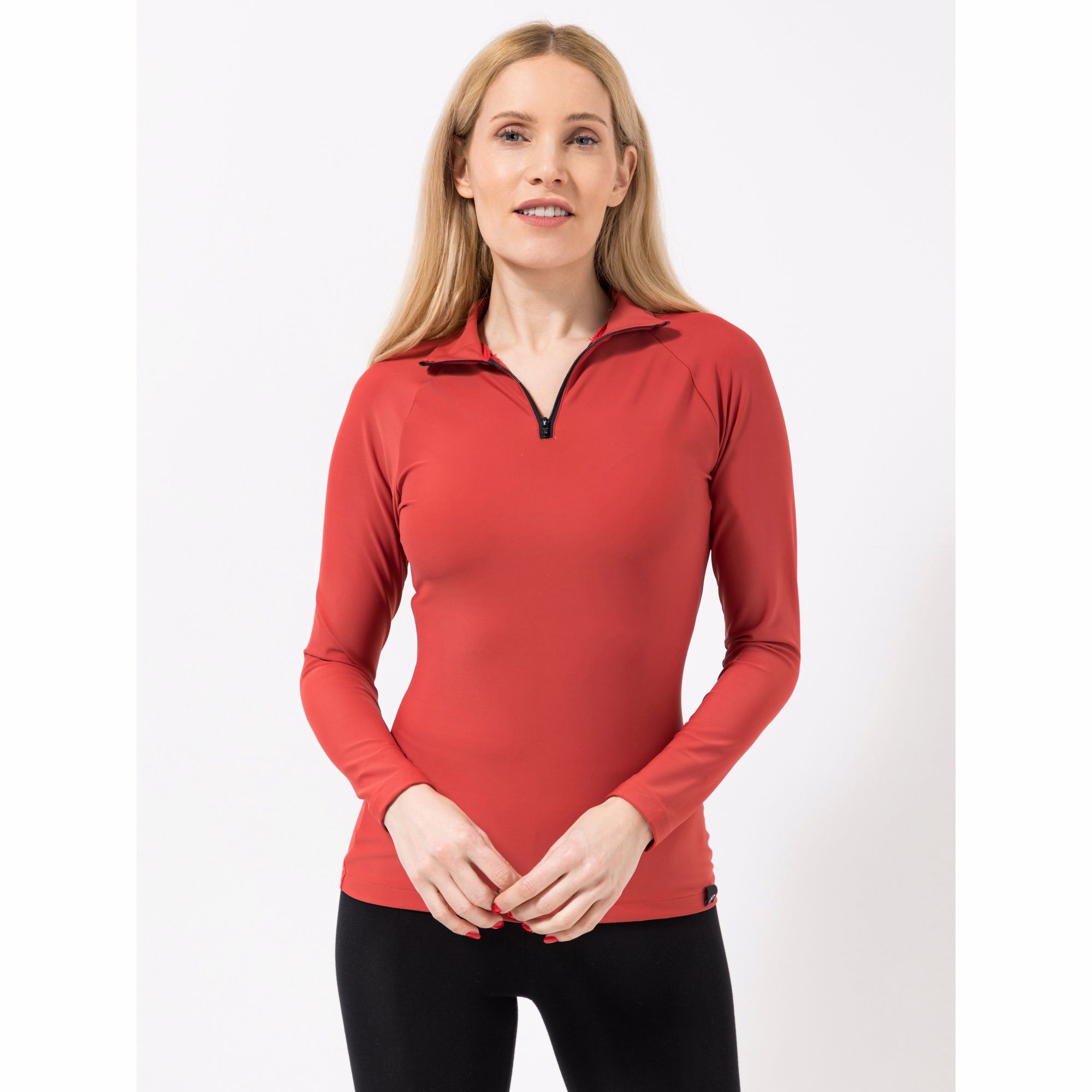 PROSKINS Slim Shirt 1/1-Arm Reißverschluss uni