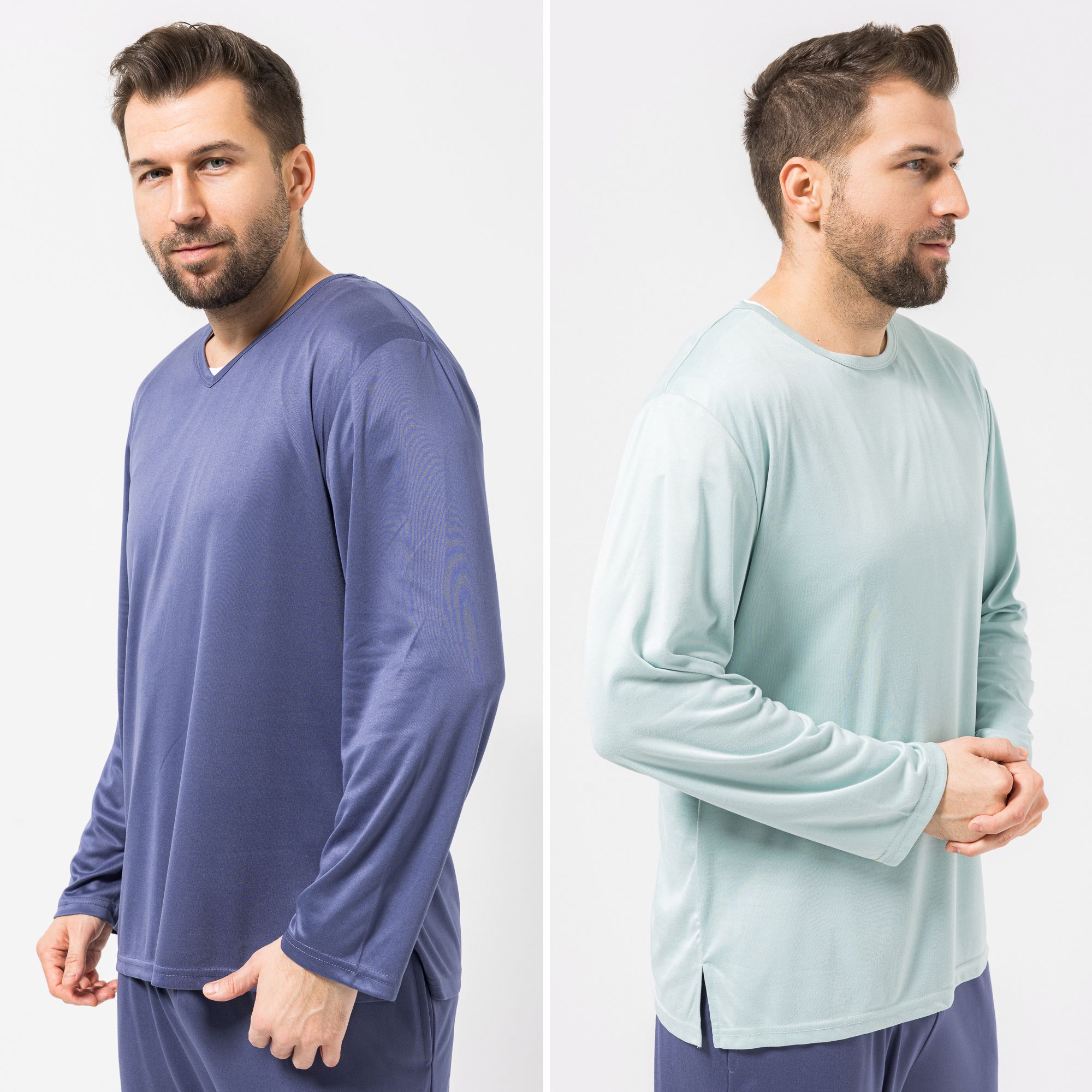 MEN'S TOUCH 2 Shirts, 1/1-Arm Mikrofaser 1x Rundhalsausschnitt 1x V-Ausschnitt