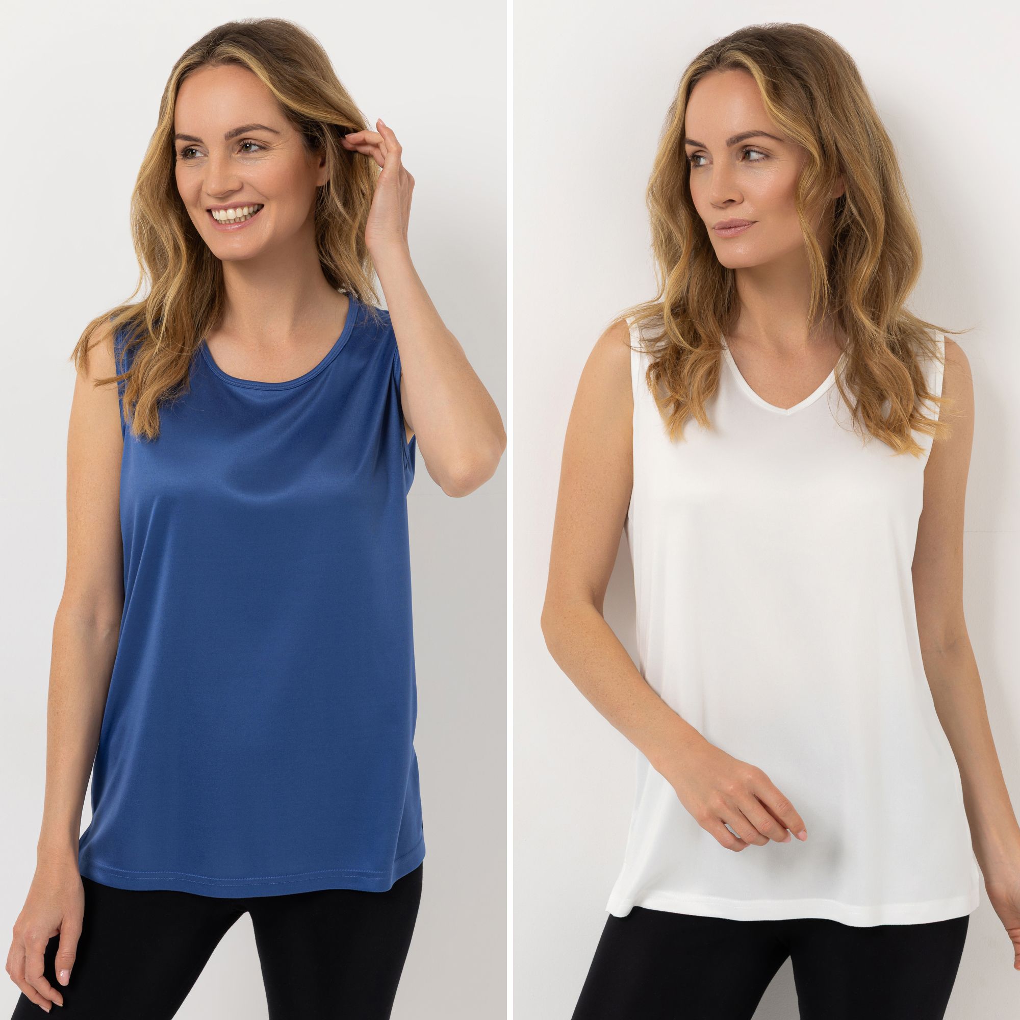 JERYMOOD HOMEWEAR 2 Tops Mikrofaser 1x Rundhalsausschnitt 1x V-Ausschnitt