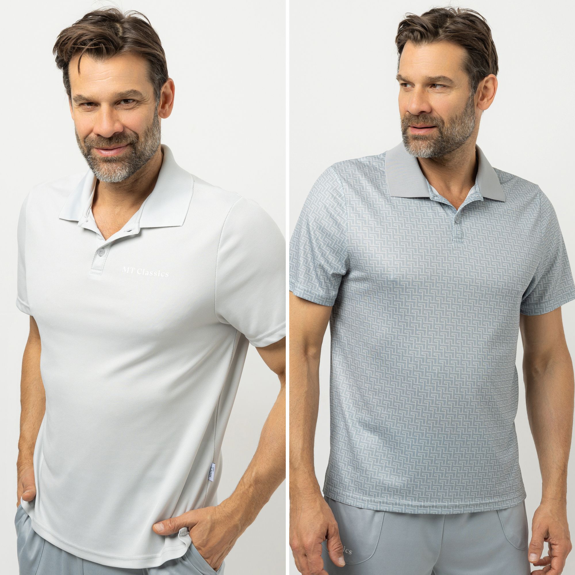 MEN'S TOUCH 2 Polo-Shirts 1/2-Arm halbe Knopfleiste Seitenschlitze