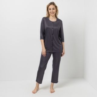 LITTLE ROSE Pyjama Mikrofaser Shirt, 3/4-Arm Hose, 7/8-Länge
