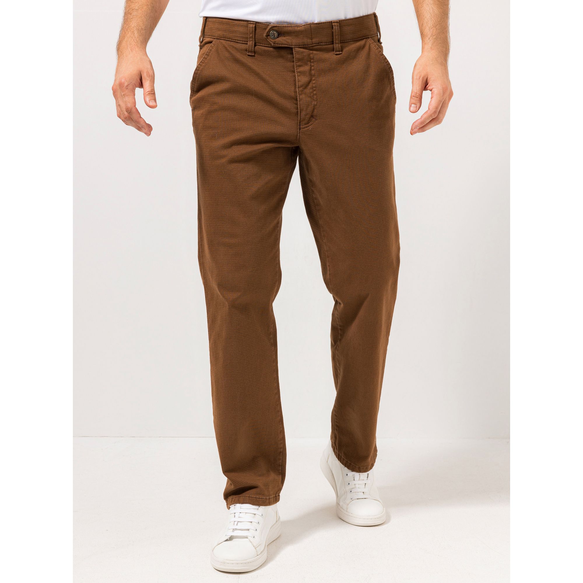 CLUB OF COMFORT® Herrenhose Denver Chino-Style High-Stretch Rauten-Struktur