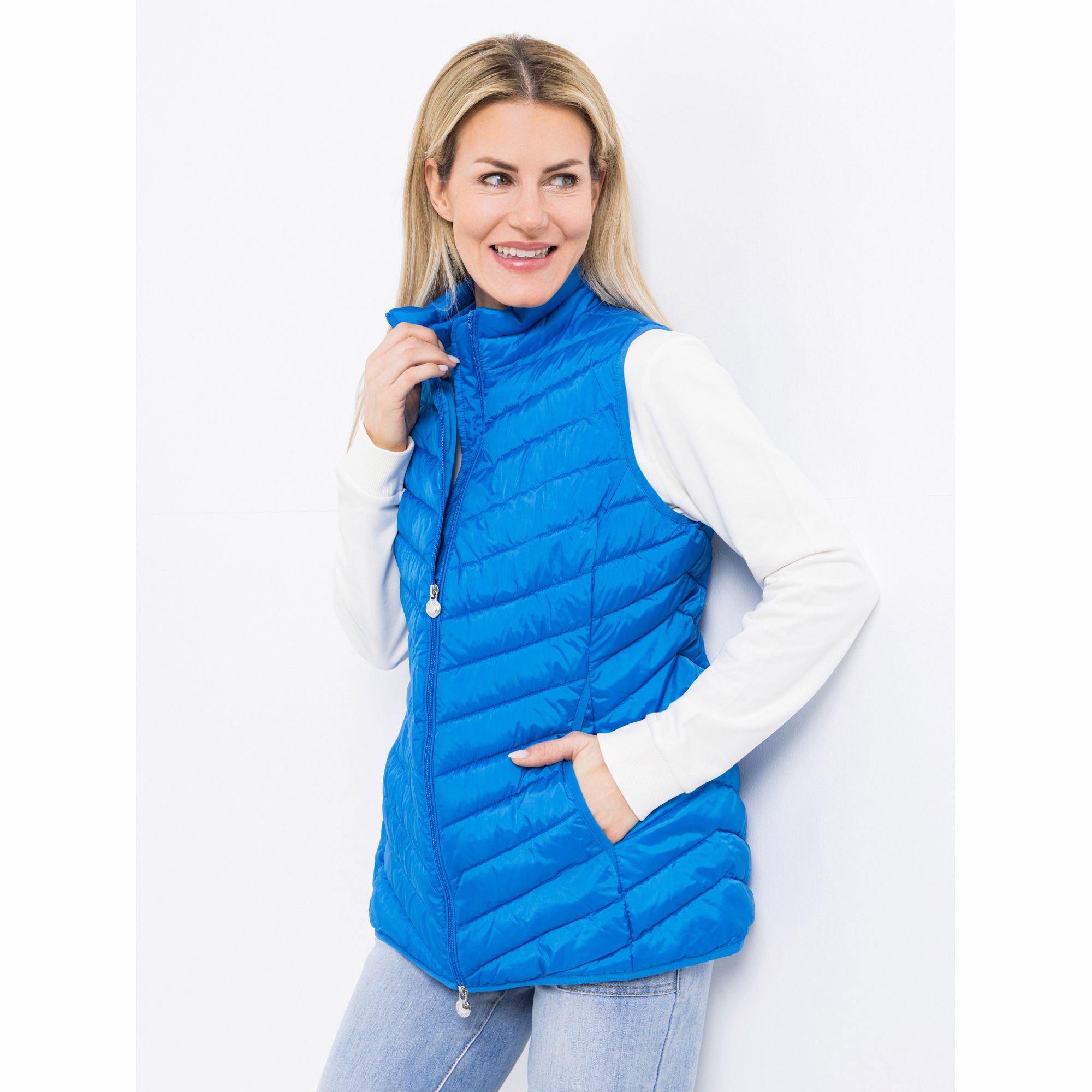 CENTIGRADE Steppweste packbar Stehkragen 2-Wege-Reißverschluss