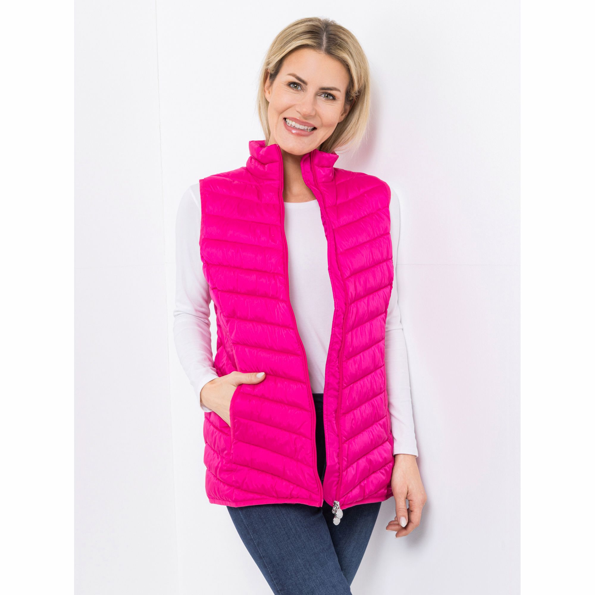 CENTIGRADE Steppweste packbar Stehkragen 2-Wege-Reißverschluss