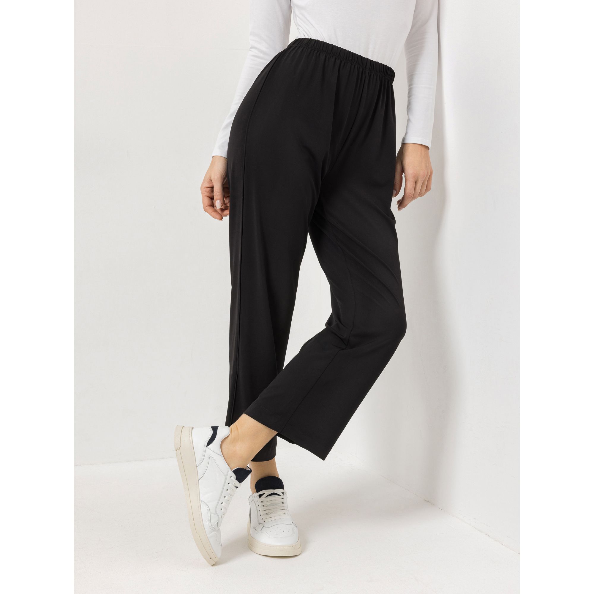 IN-PRINT Hose, 7/8-Länge Rundumdehnbund schmale Paspelierung gerades Bein