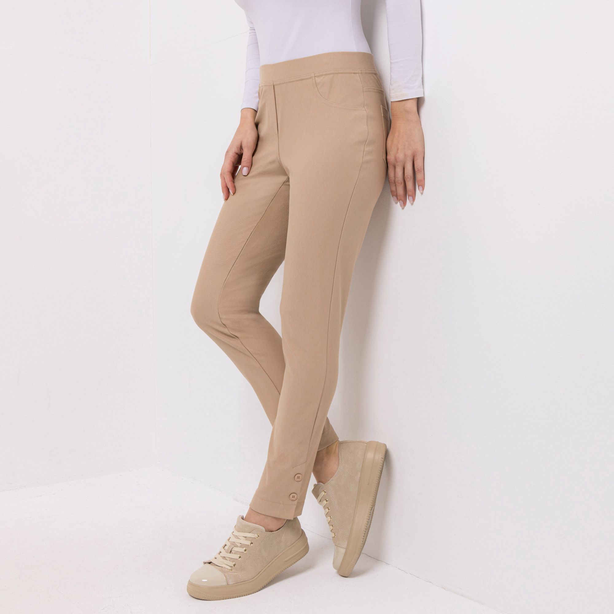 DENIM & CO. Schlupfhose Denise Rundumdehnbund knöchellang leichte Qualität