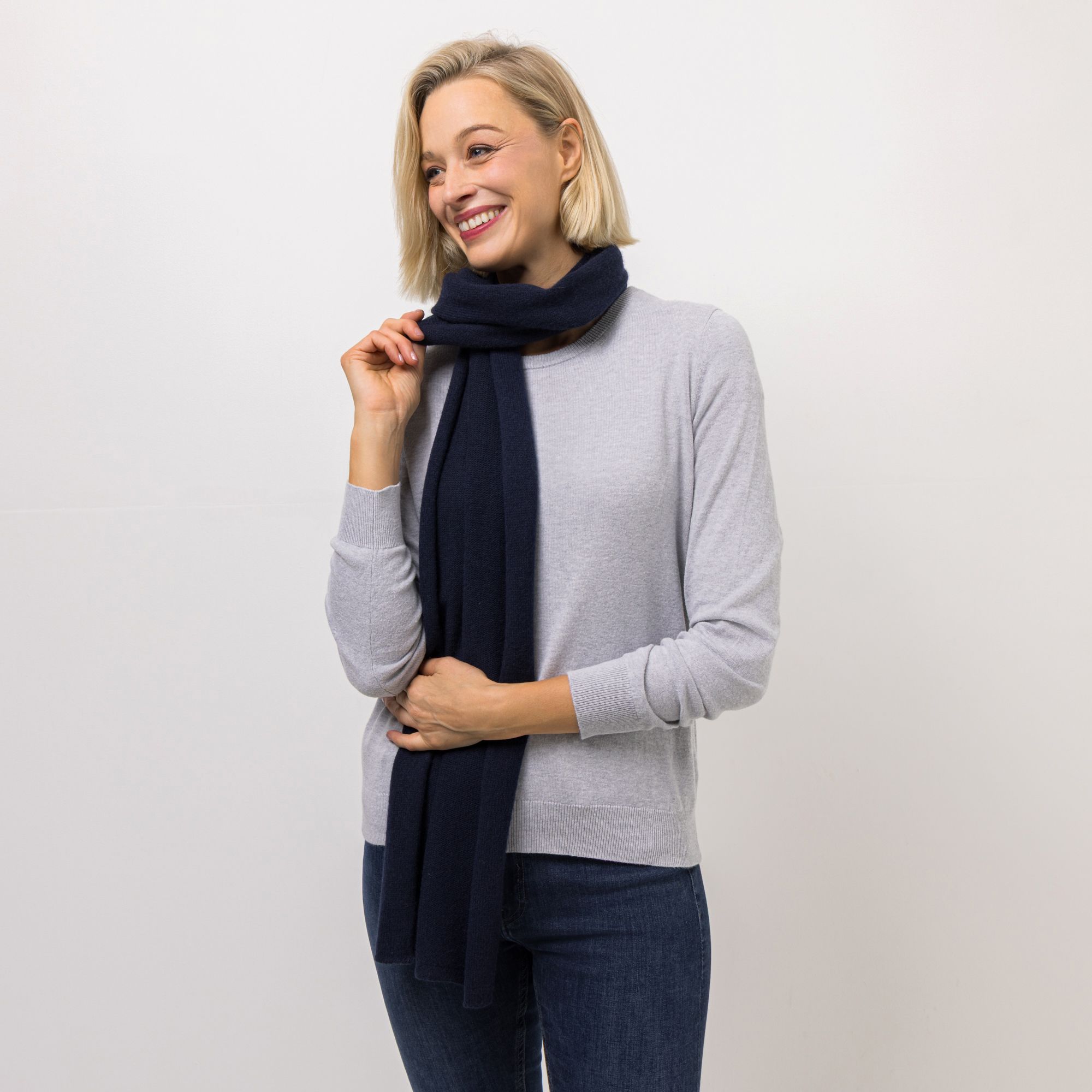 VIA MILANO Schal mit Rollrand 180x36cm 100% Kaschmir