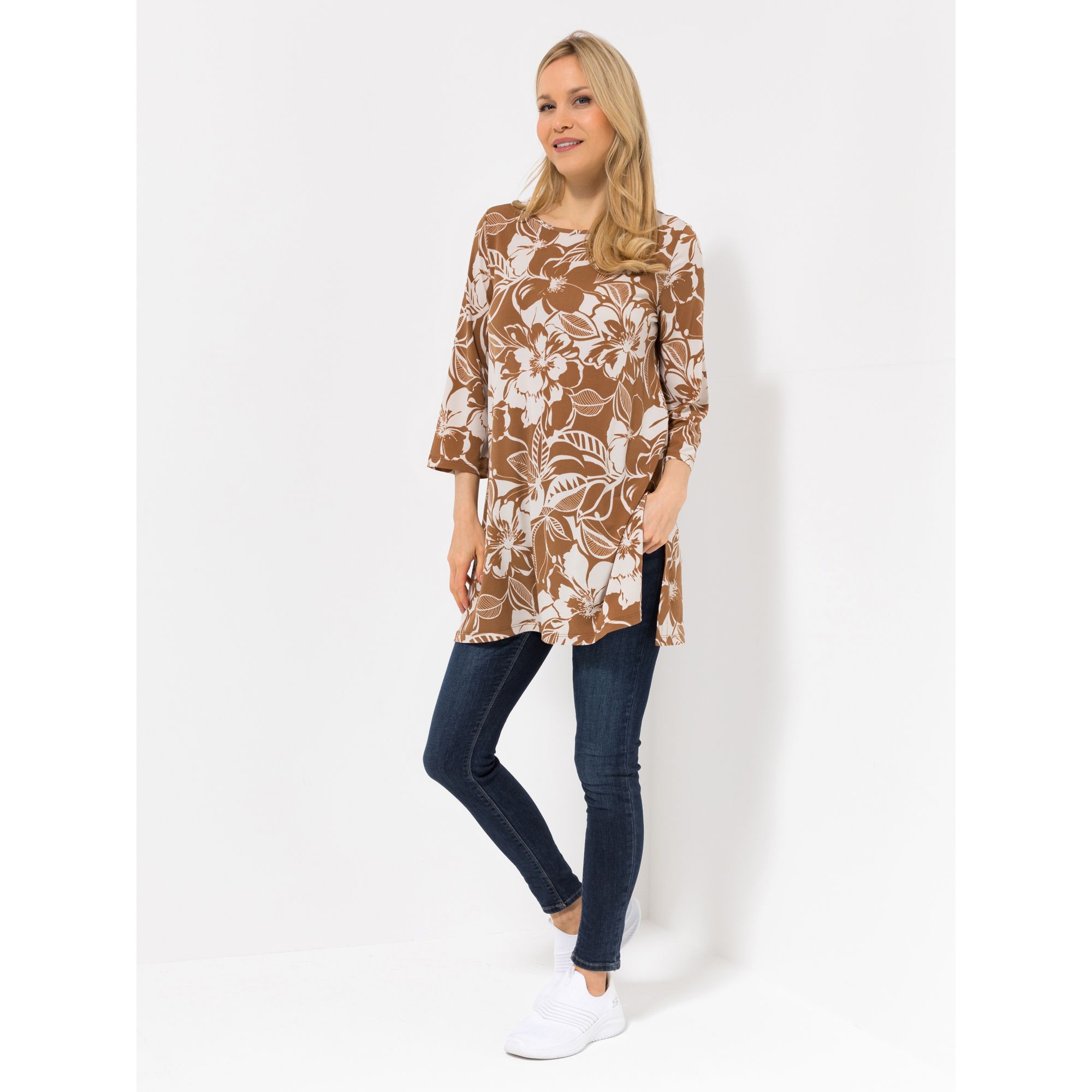 KIM & CO. Tunika, 1/1-Arm Brazil Knit Jersey Seitenschlitze figurumspielend