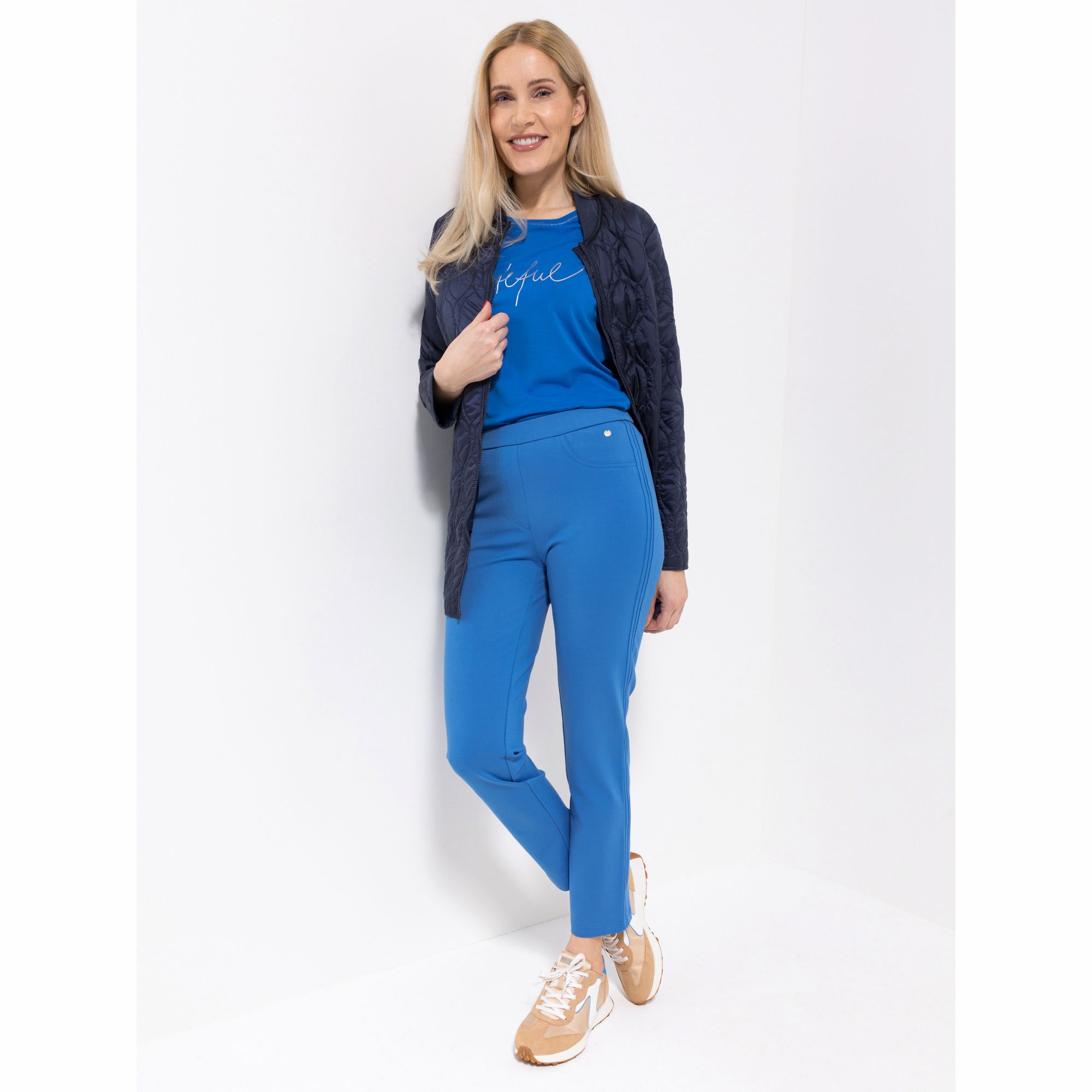 EVA LUTZ Hose, knöchellang elastisches Material Rundumdehnbund schmales Bein