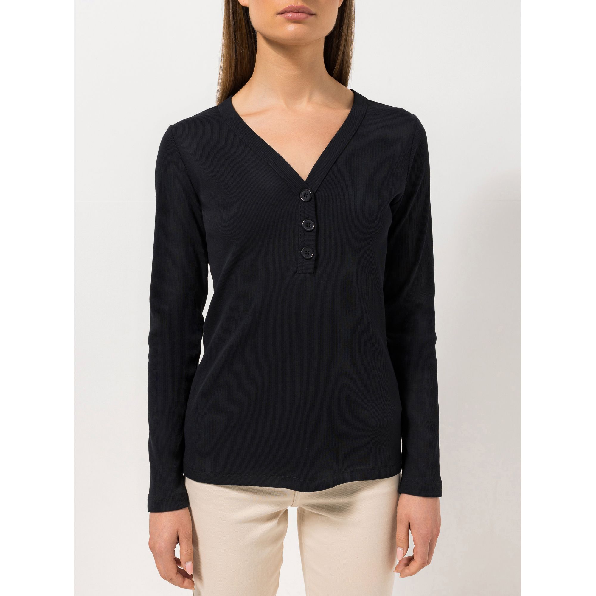 STEFFEN SCHRAUT Shirt V-Ausschnitt mit Knopfleiste figurbetont